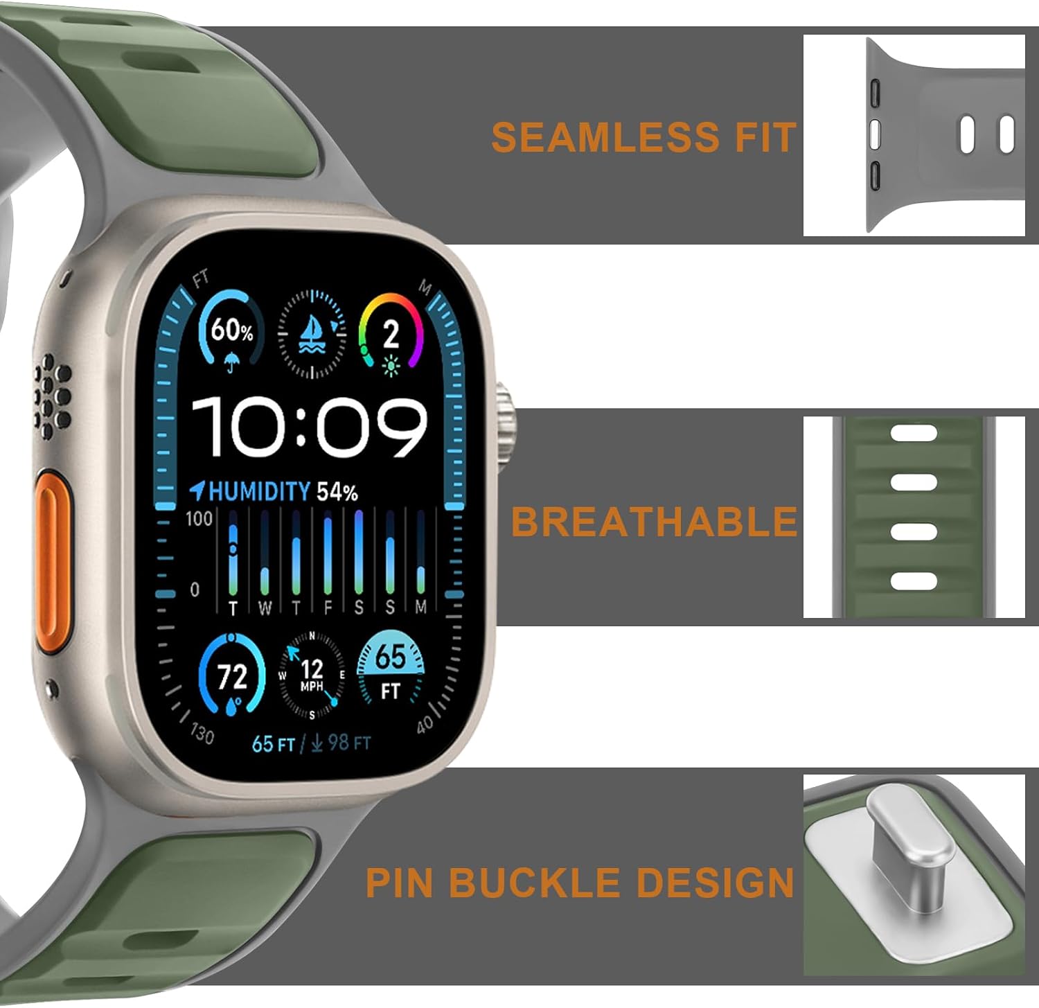 Thumbnail 3 de Anlinser Sport Straps for Apple Watch Ultra & Series (42–49mm) – Light Green
