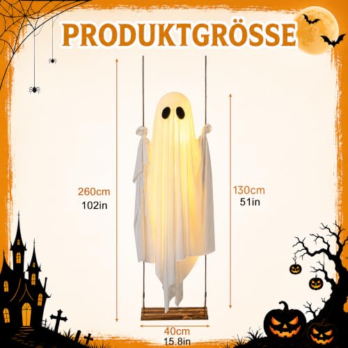 Thumbnail 6 de Sunwuun Große LED Halloween Geist Outdoor – 2,6 m, Fernbedienung