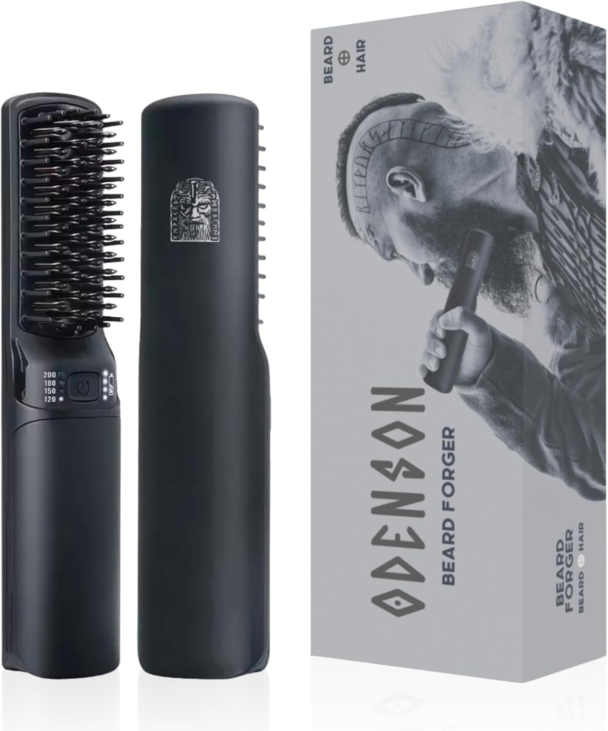 Detalle de Odenson Beard Forger cepillo y alisador térmico para barba