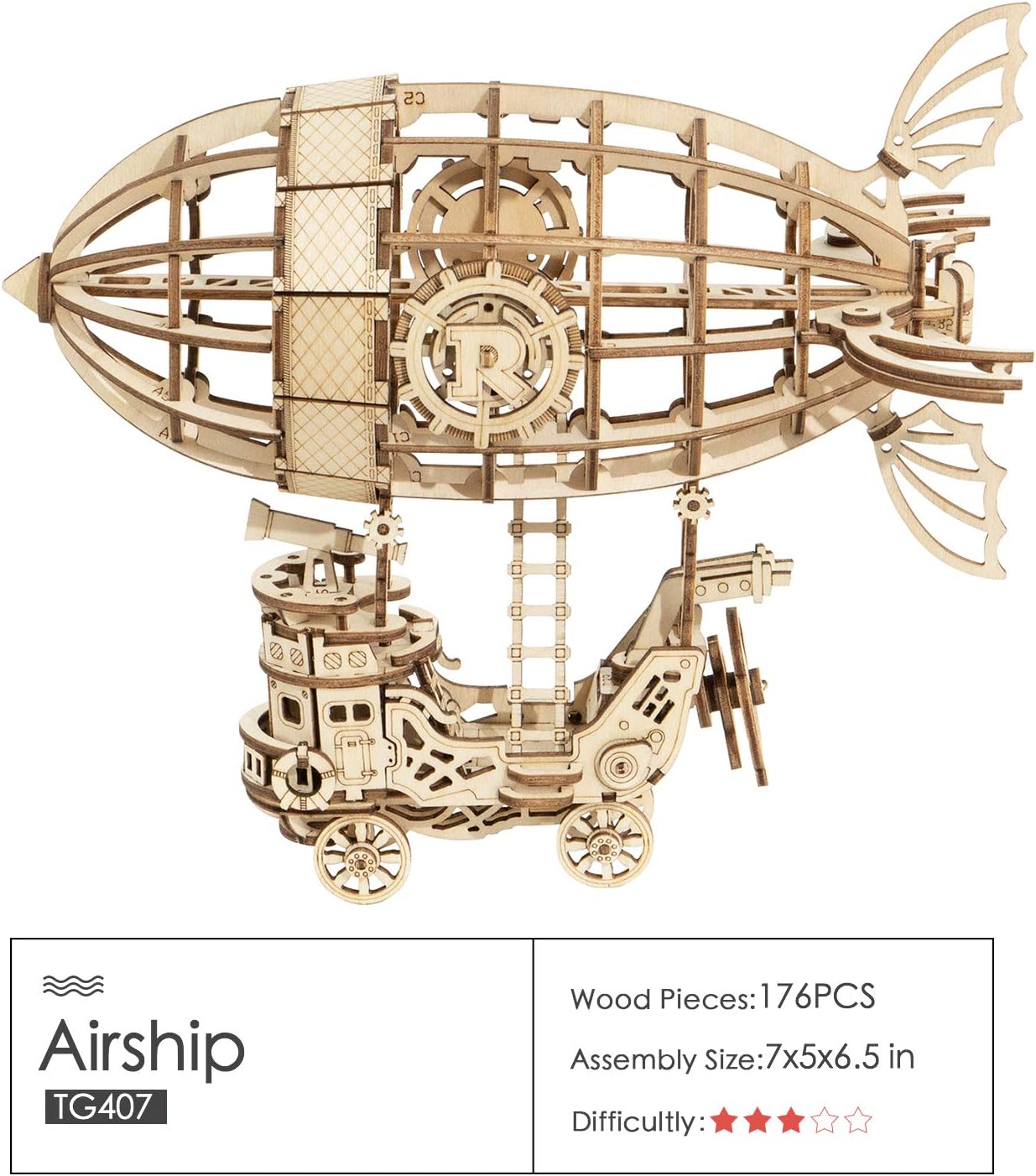 Detalle de Rolife Zeppelin Dirigeable Puzzle 3D Bois