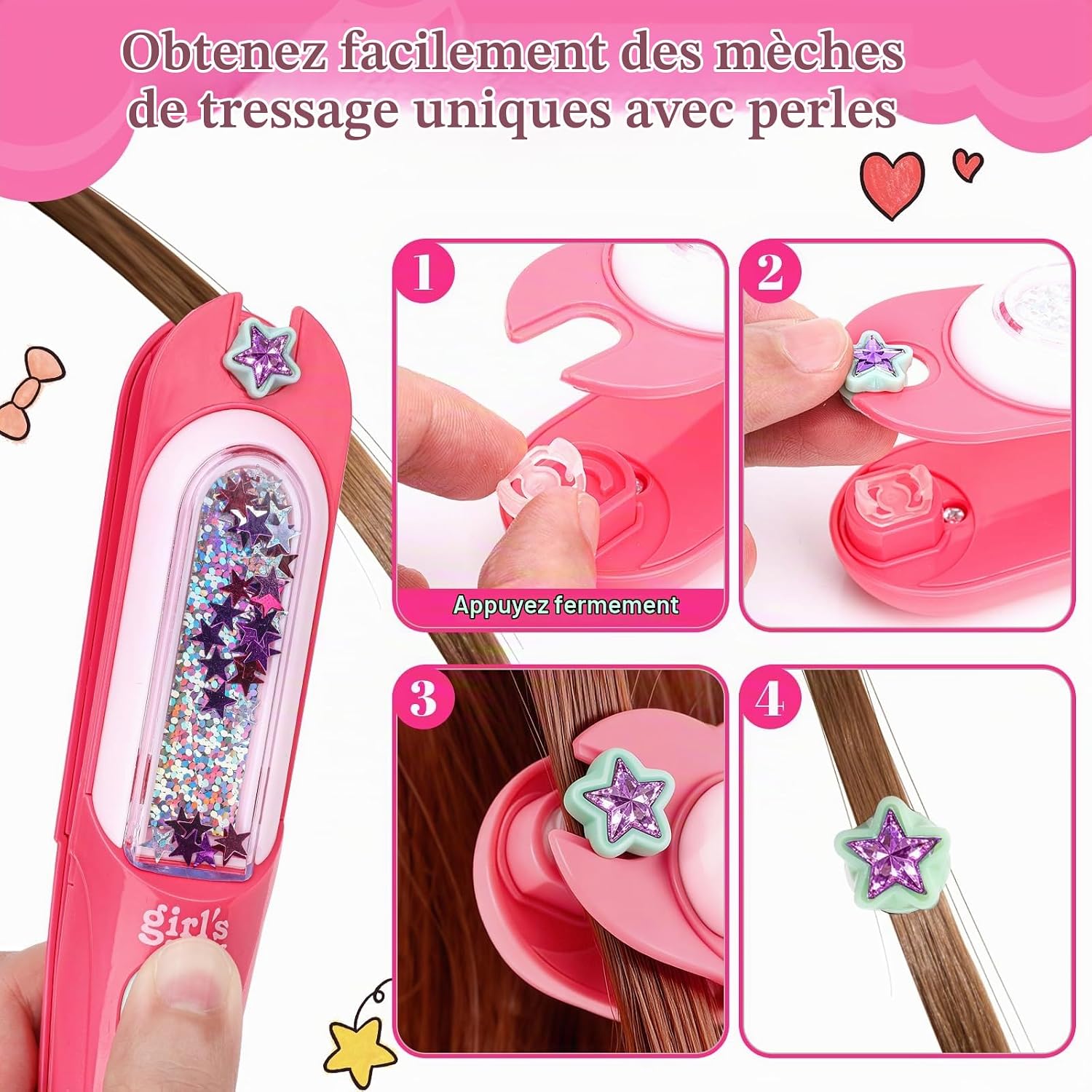 Thumbnail 4 de WhizWinks MBK-388Y DIY-haaraccessoireset met herbruikbare strass