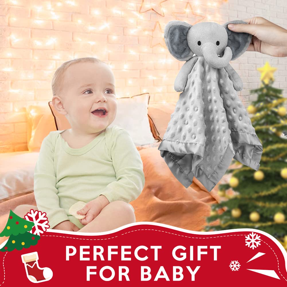 Detalle de Pro Goleem Elephant Lovey, 16-Inch Gray Baby Security Blanket and Plush Toy