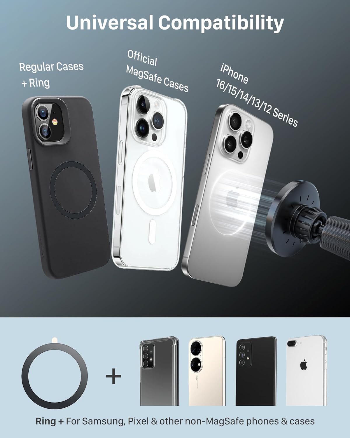 Detalle 2 de YOSH Magsafe Car Mount Charger 15W