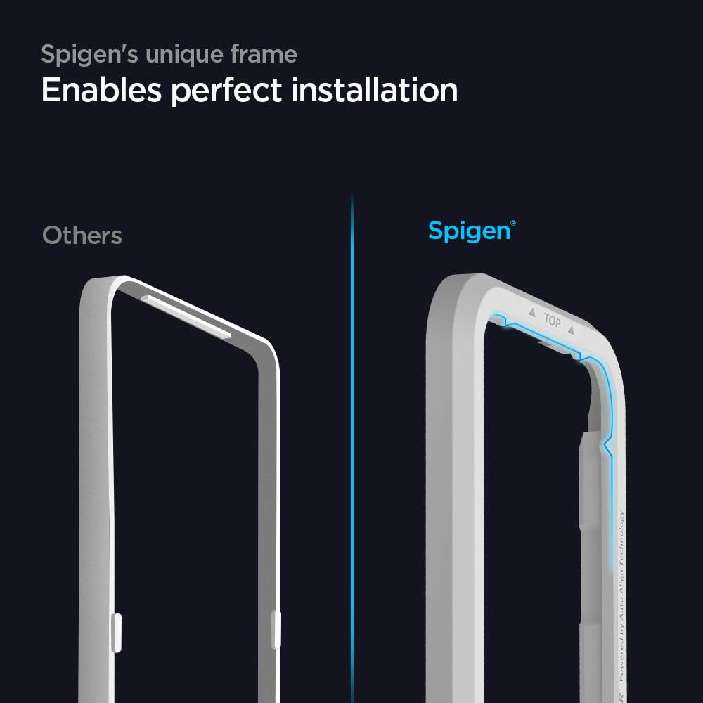 Detalle 2 de Spigen AlignMaster vetro temperato per iPhone 12 e iPhone 12 Pro (2 pezzi) con copertura totale