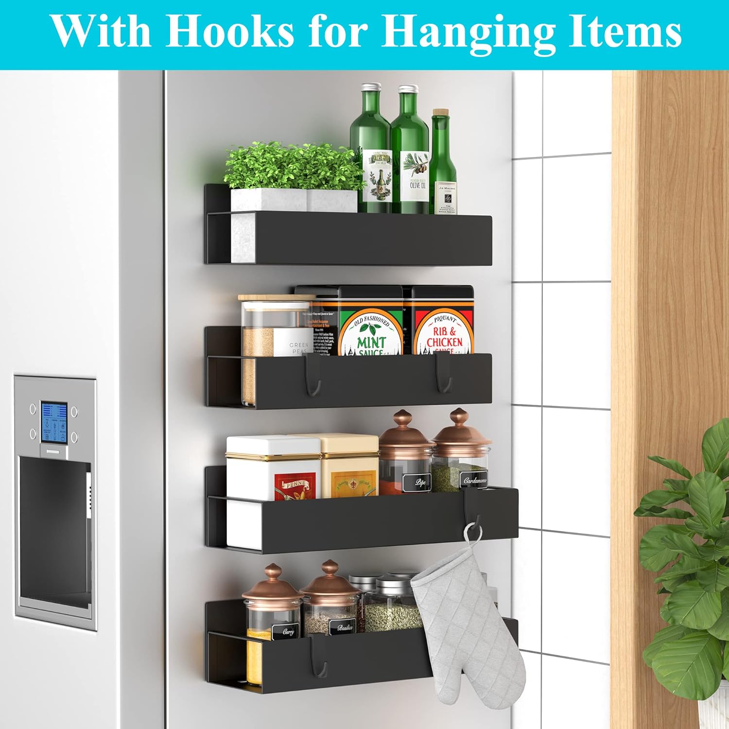 Detalle 2 de HuggieGems 4-Pack Magnetic Spice Rack
