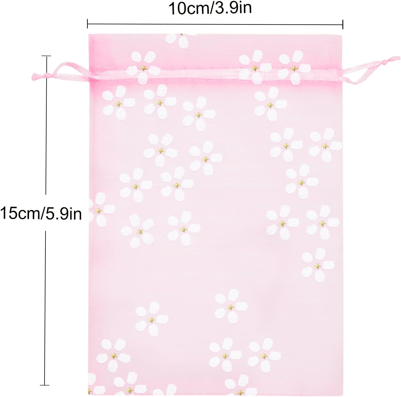 Thumbnail 1 de jijAcraft Daisy Organza Pouches Baby Pink (10x15cm) – 30 Pcs