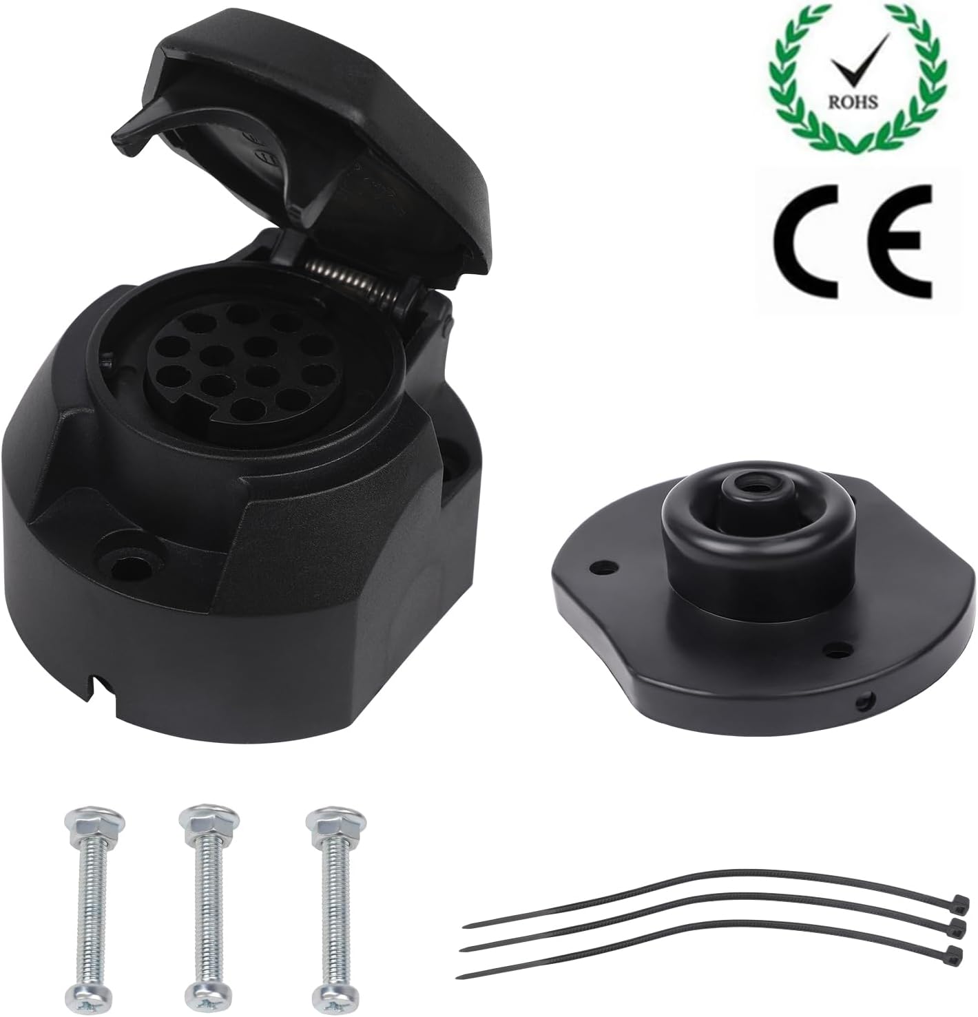 Detalle de AOHEWEI 13-pin Waterproof Trailer Socket: 12 V Plastic Connector for European Towing