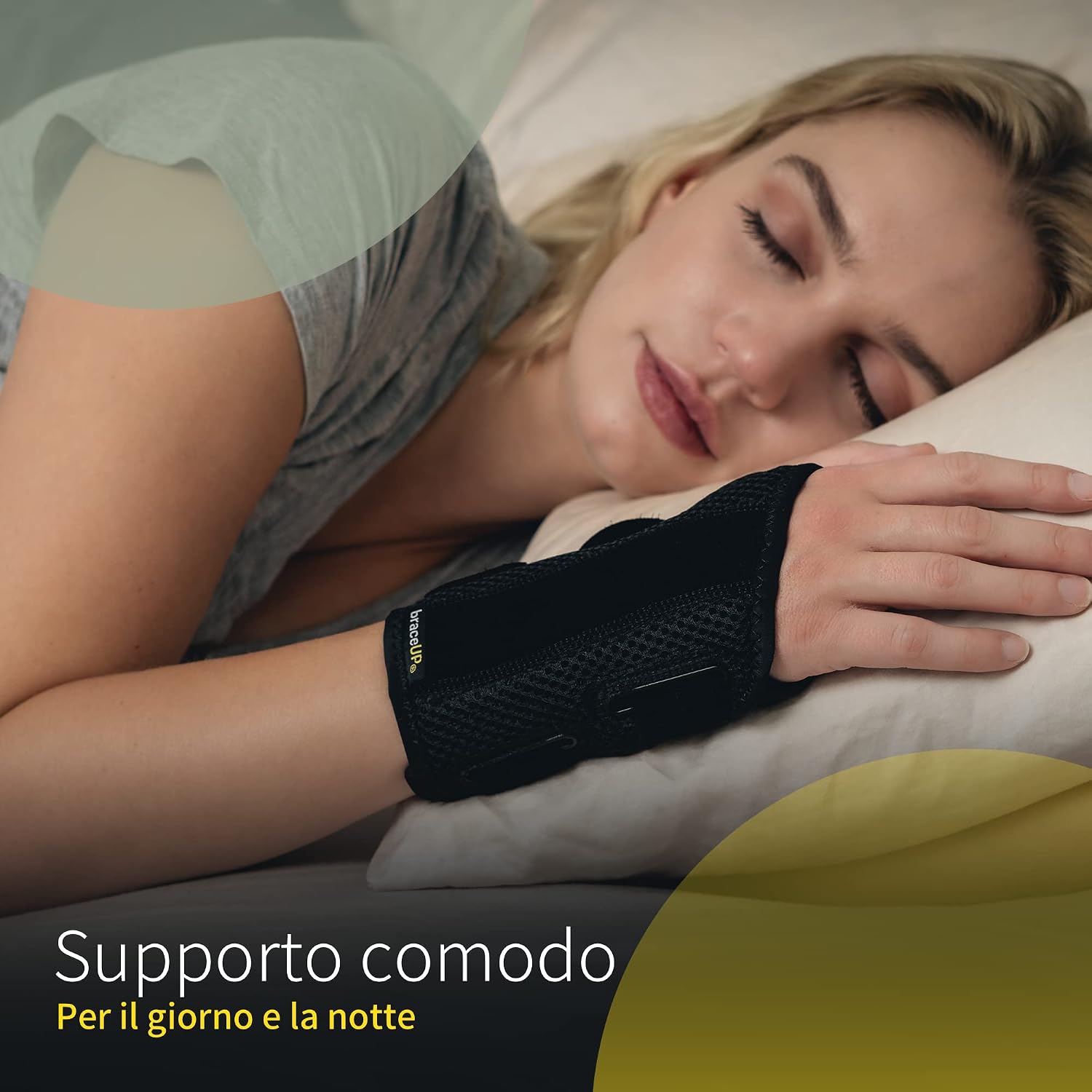 Detalle de BraceUP Tutore Polso - Fascia per polso sinistro, sinistra L/XL | Sollievo e Stabilità per Tunnel Carpale