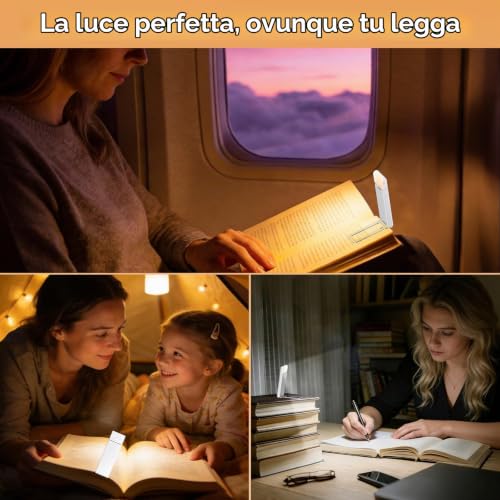 Thumbnail 6 de Yuinzin Lampada da Lettura per Letto con Clip – Asta Regolabile e Testa Girevole 320°, 5Lum+Dimmer, 3 Temperature Colore