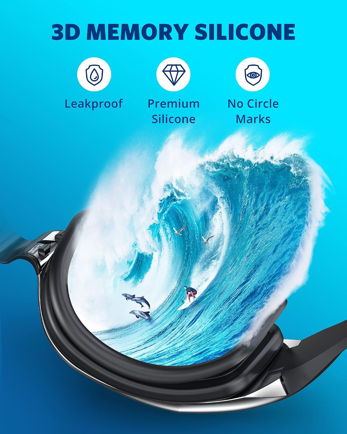 Thumbnail 4 de Aegend Swim Goggles 2-Pack: No Leaking, Anti-Fog UV Protection with Mirrored and Clear Lenses
