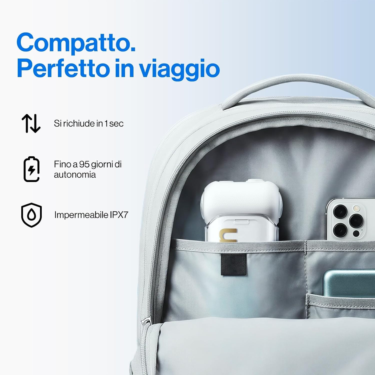 Detalle 2 de usmile C10 irrigatore orale portatile con batteria fino a 95 giorni e 4 modalità di pulizia