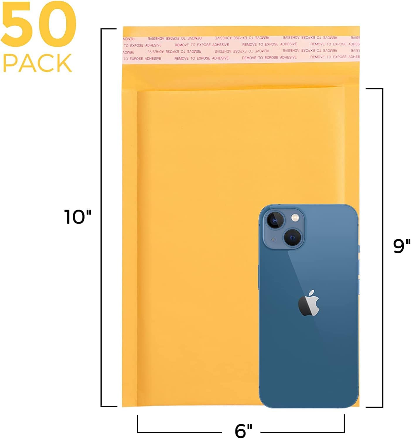 Thumbnail 1 de Switory Luftpolsterumschläge 50 Stück, Außenmaß 15,2 x 25,4 cm – gepolsterter Versandumschlag für Dokumente