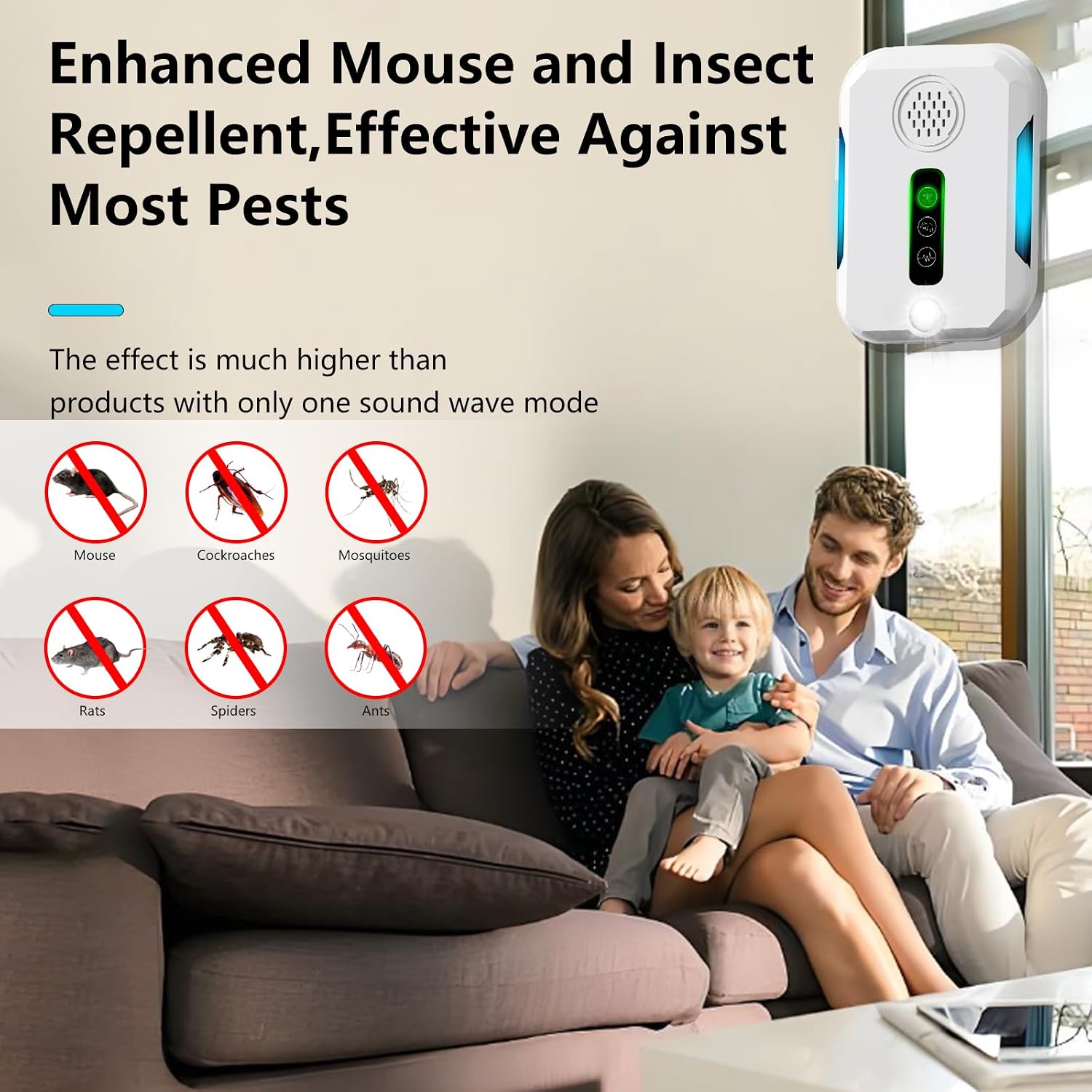 Detalle de 4 Pack Ultrasonic Pest Repeller 1600 sq ft
