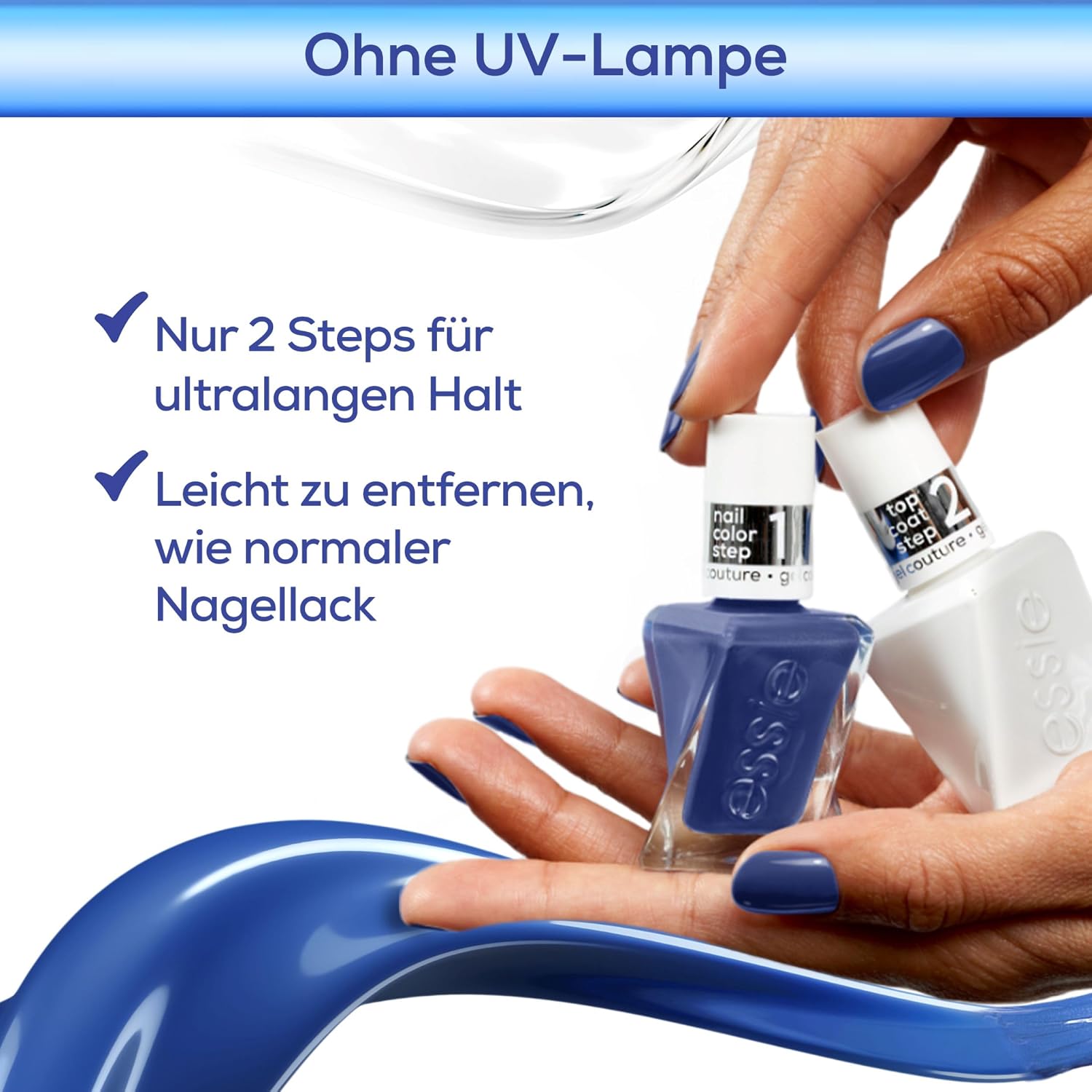 Detalle 2 de Essie Gel Couture Set Clean Girl: Nr. 00 Top Coat und Nr. 10 Sheer Fantasy – Gel-Maniküre für Zuhause