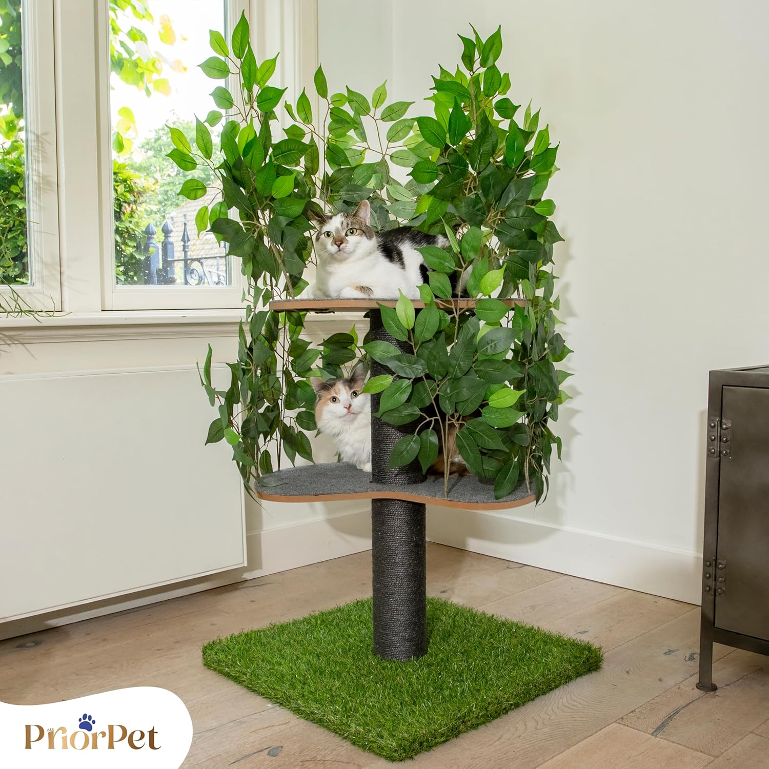 Thumbnail 6 de Kratzbaum Natur 120 cm – Klettern, Verstecken und Schlafen mit austauschbaren Blättern