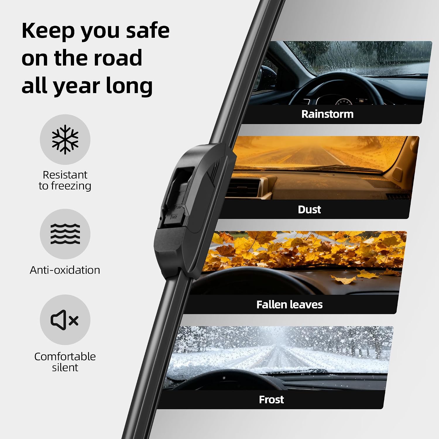 Thumbnail 6 de Raidbee Silicone Windshield Wiper Blades for Tesla Model 3 / Model Y (26" & 19")