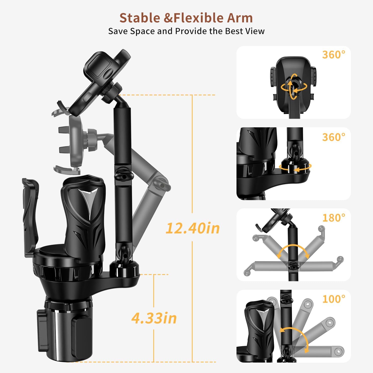 Thumbnail 4 de Adjustable Car Cup Holder Expander 2.54–5.31in