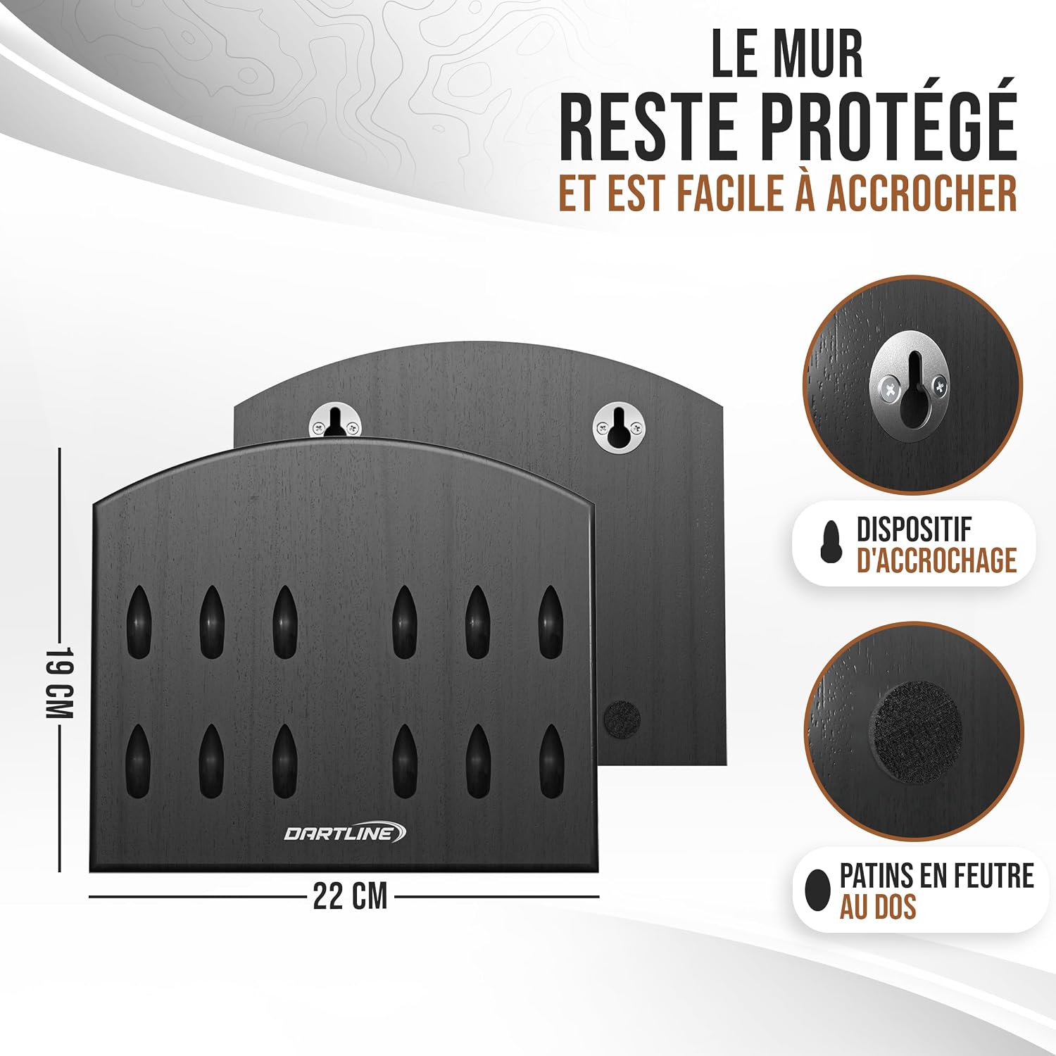 Thumbnail 5 de Porte-fléchette mural bois 12 fléchettes