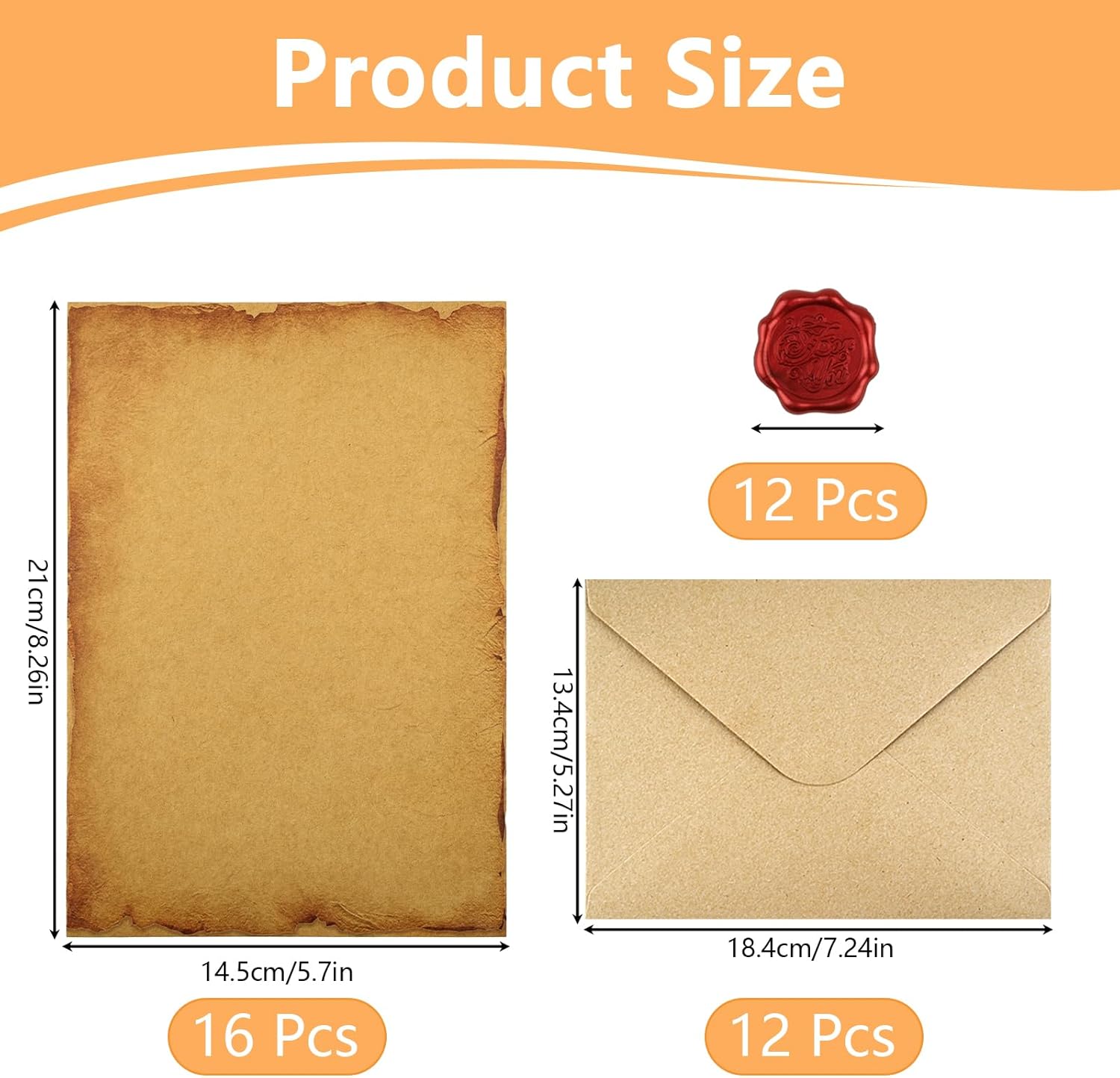 Detalle 2 de Vintage Briefpapier Set 40-teilig mit Umschlag A5