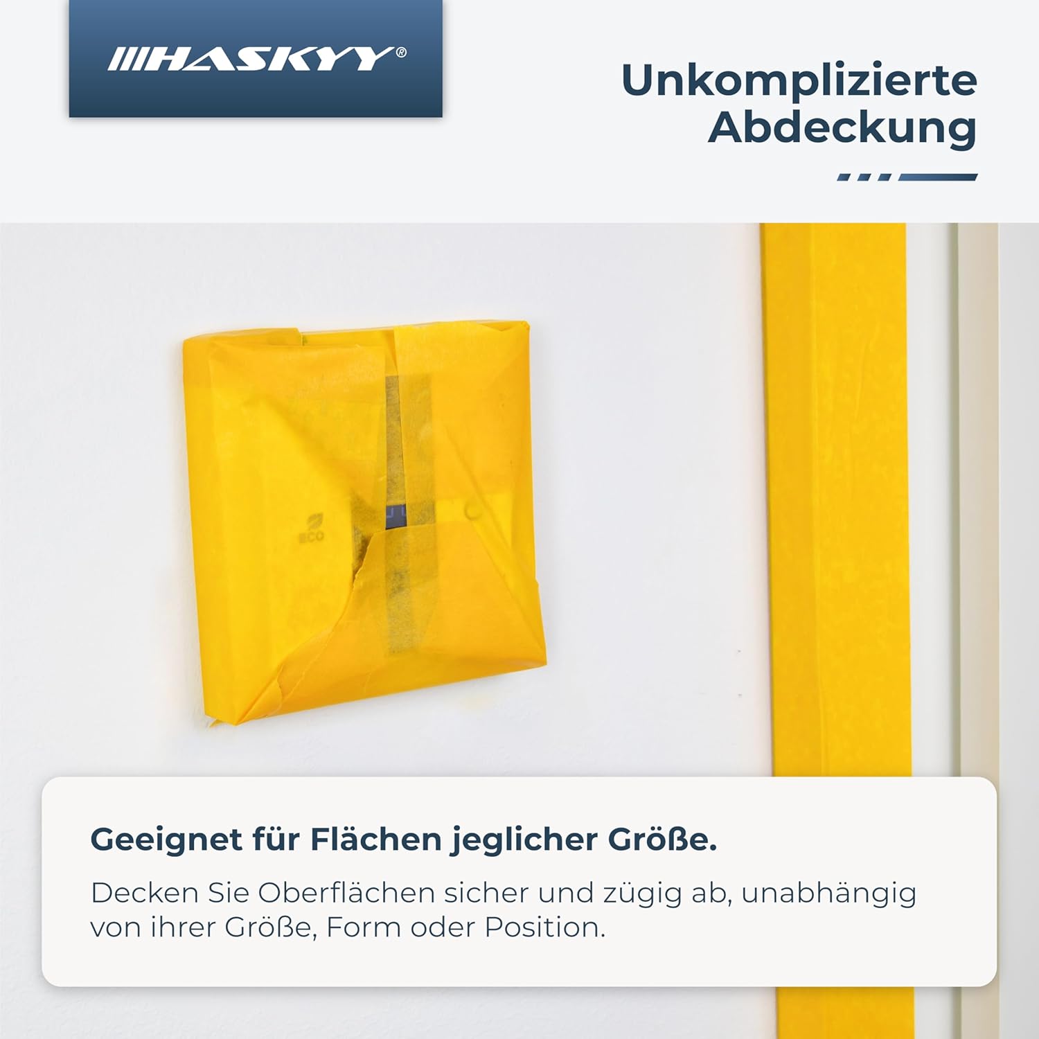 Detalle de HASKYY Goldband Malerkrepp 38 mm x 50 m – 3 Rollen