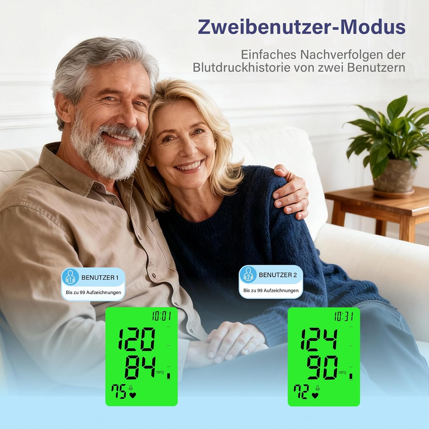 Thumbnail 3 de AILE X6 Oberarm-Blutdruckmessgerät für 22–42 cm mit ±3 mmHg Präzision und Arrhythmie-Erkennung