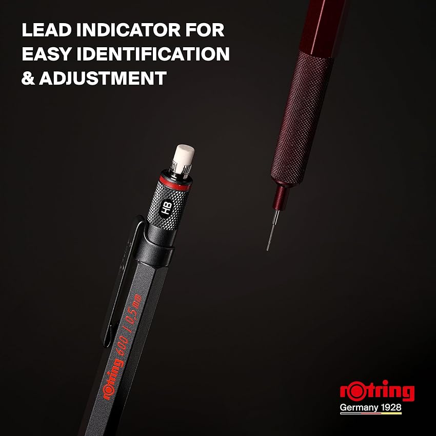 Thumbnail 5 de rOtring 600 Portaminas HB 0,5 mm 🍫 Cuerpo metálico y agarre antideslizante