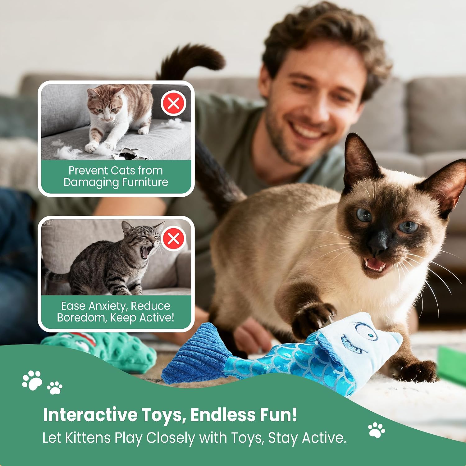 Detalle 2 de PURETOY Catnip Toys Set of 3