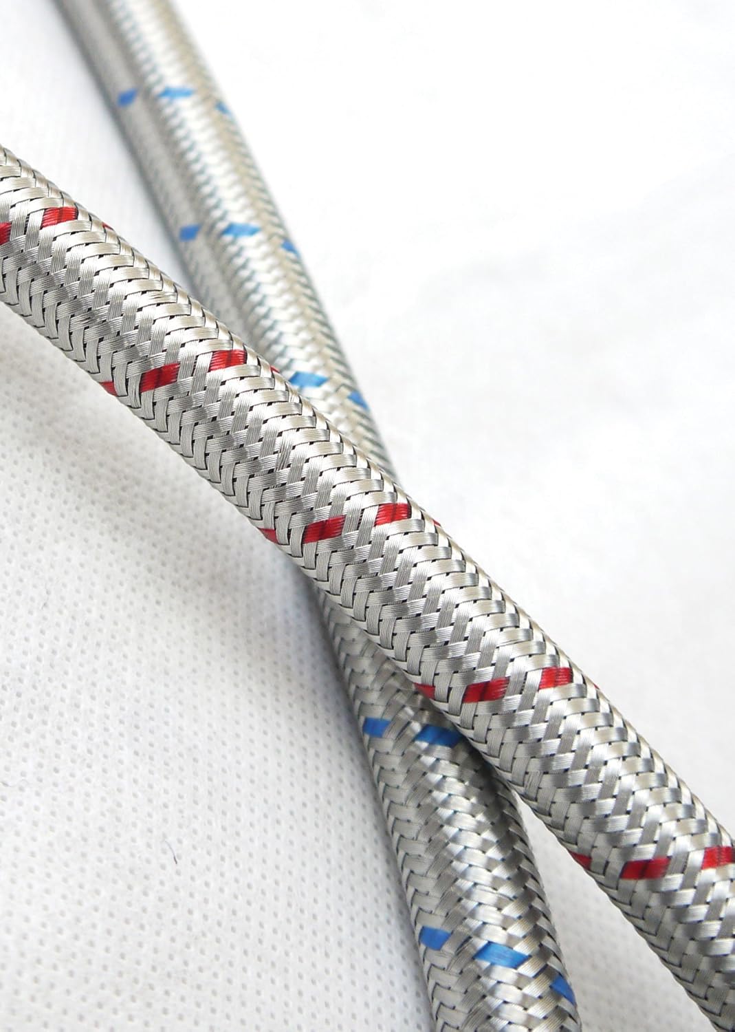 Detalle 1 de Xcel Home 2 x M10 (10mm) x 3/8 BSP Flexible Tap Connectors – 500mm Braided Stainless Steel (Pair)