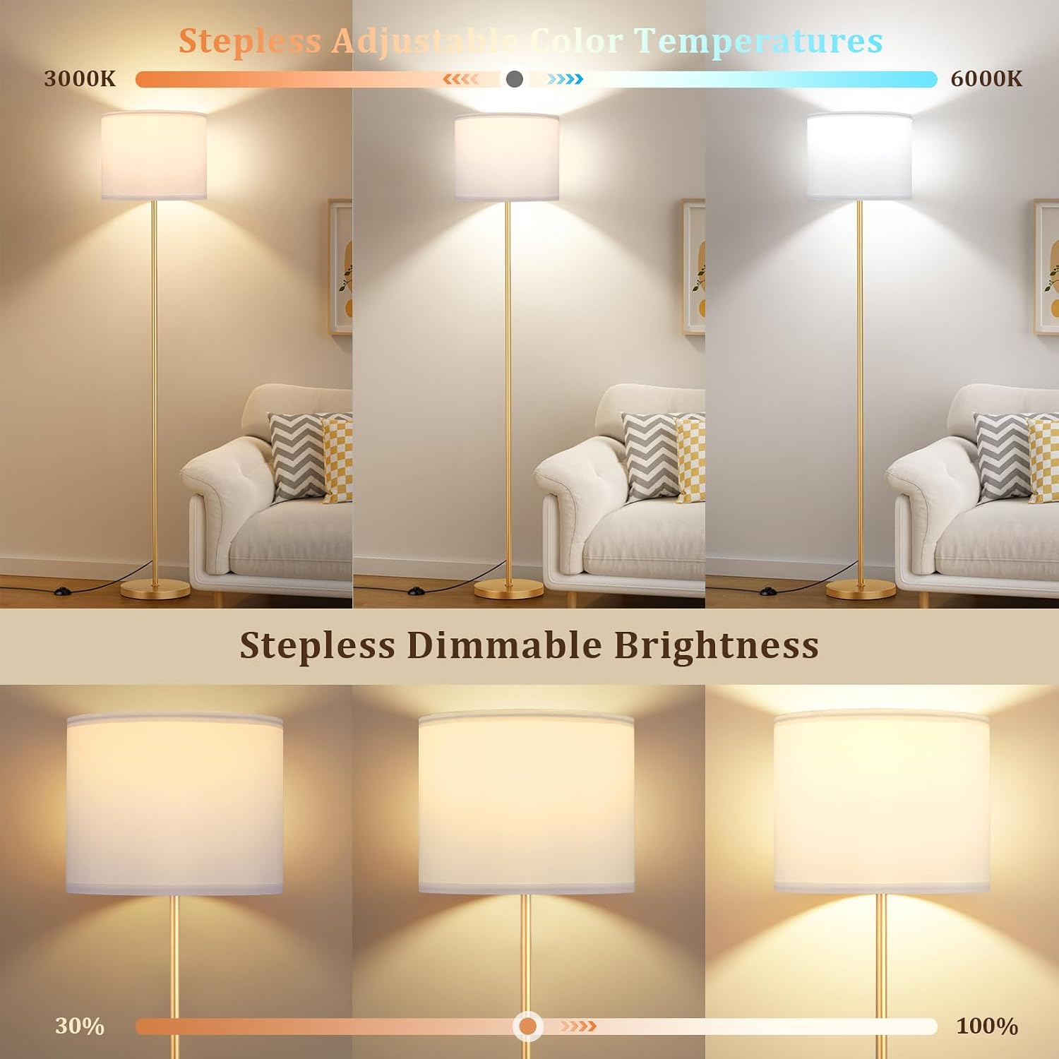 Thumbnail 1 de PreeOtti Gold Standing Lamp