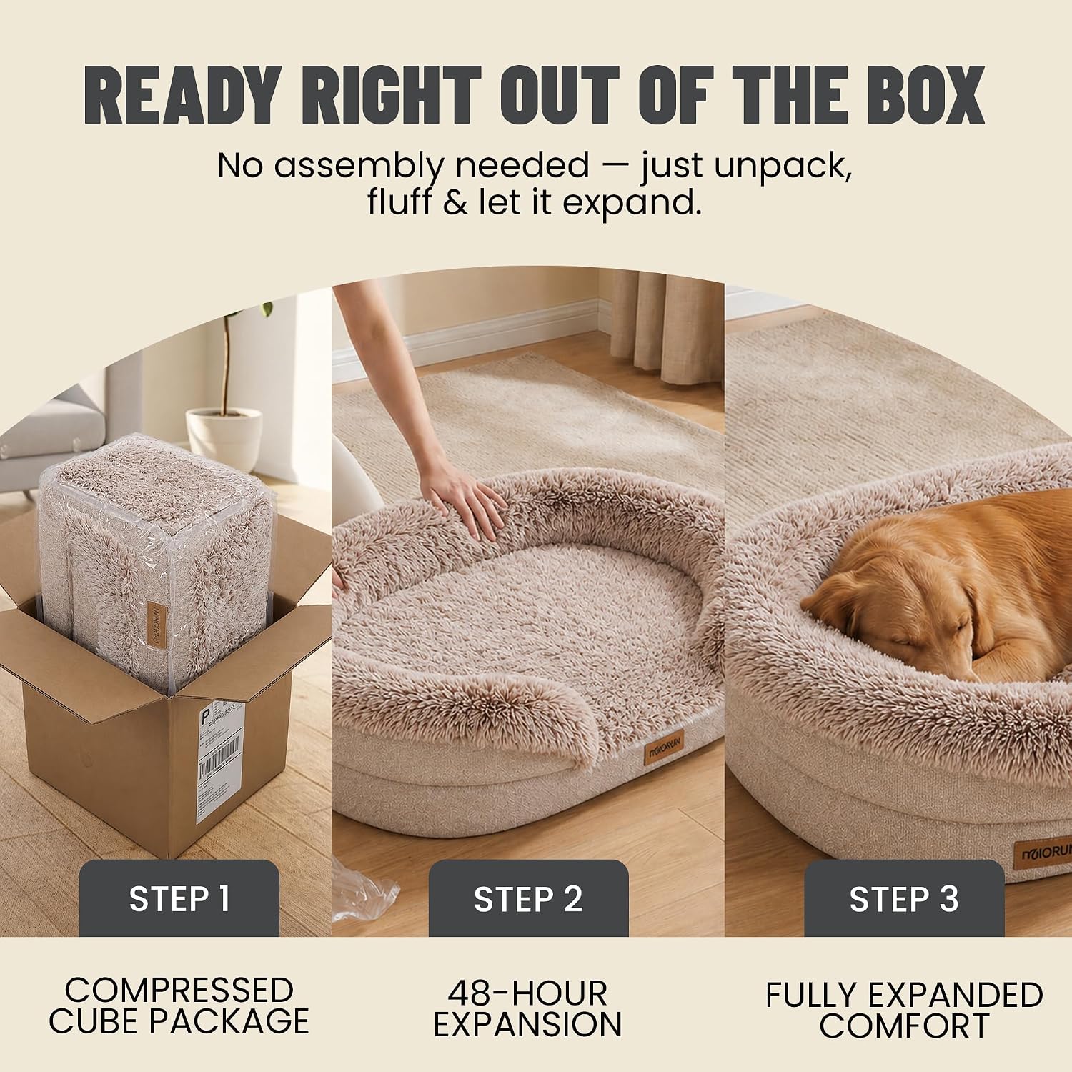 Thumbnail 6 de Miorun 26WSB01005-40 Orthopedic Dog Bed, 40-Inch Bolster Sofa with Washable Cover