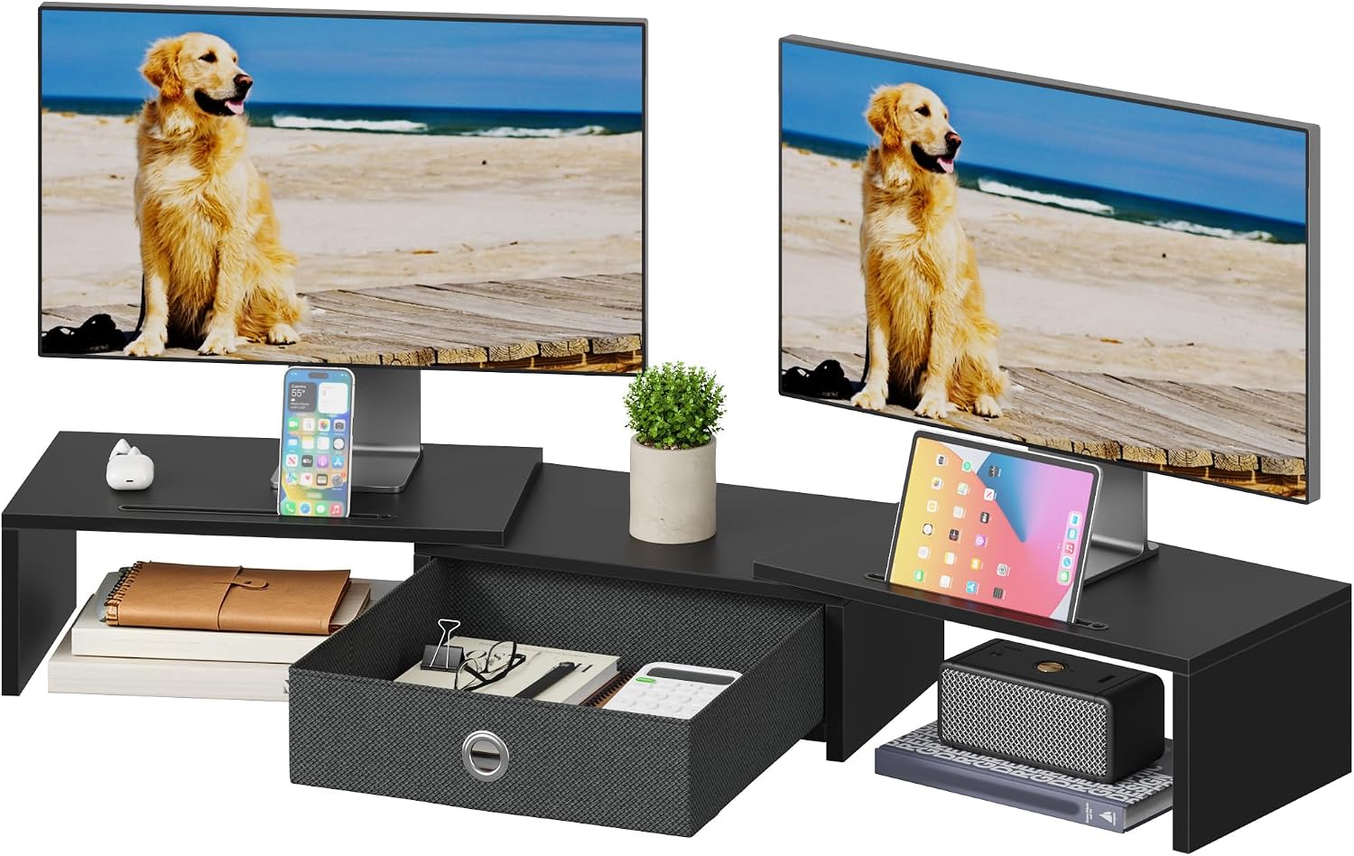 Detalle de OYRREU Monitorerhöhung 15,5 cm für 2 Monitore