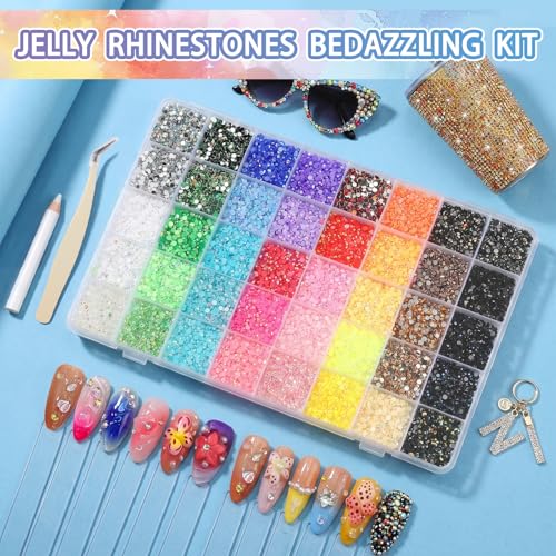 Detalle de CAMETNG 32000 Pcs Bedazzling Kit, 40 Colours, 3mm Resin Rhinestones for Nail Art and Craft