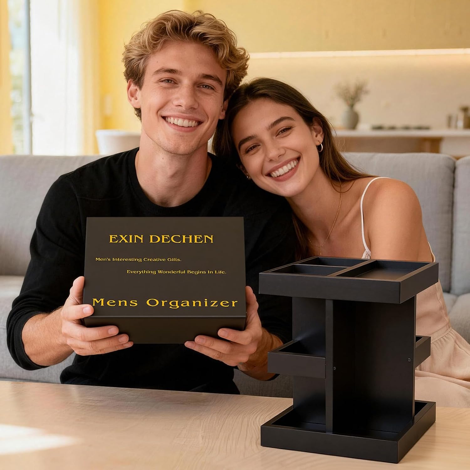 Detalle 2 de EXIN DECHEN Cologne Organizer 3-Tier Wooden Stand