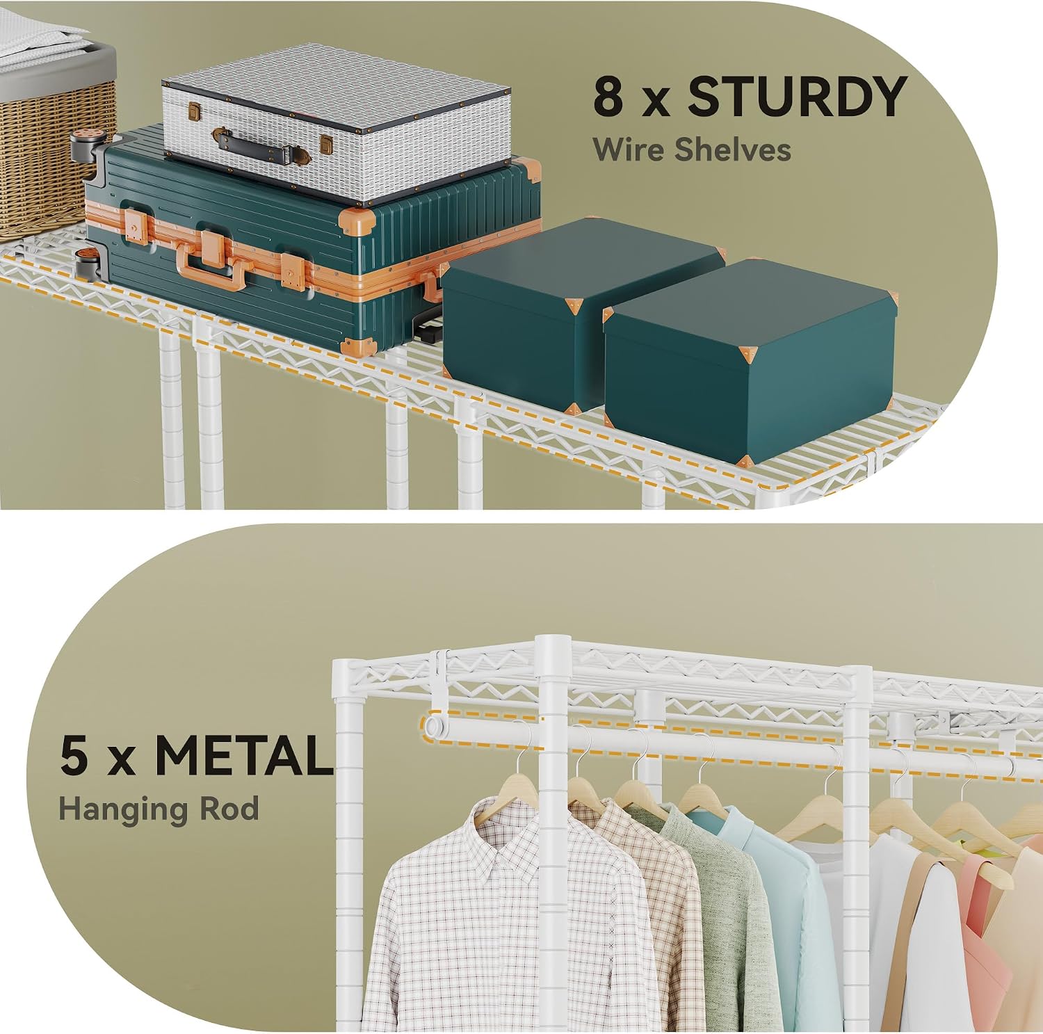 Thumbnail 6 de Higeego H5 Heavy Duty Clothes Rack 1400 lbs