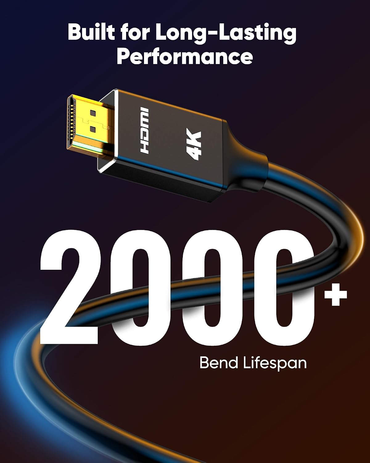 Thumbnail 6 de Capshi 4K Long Fiber Optic HDMI Cable 150ft — In-Wall CL3 Rated, 2.0, 4K@60Hz HDR10, ARC, HDCP2.2
