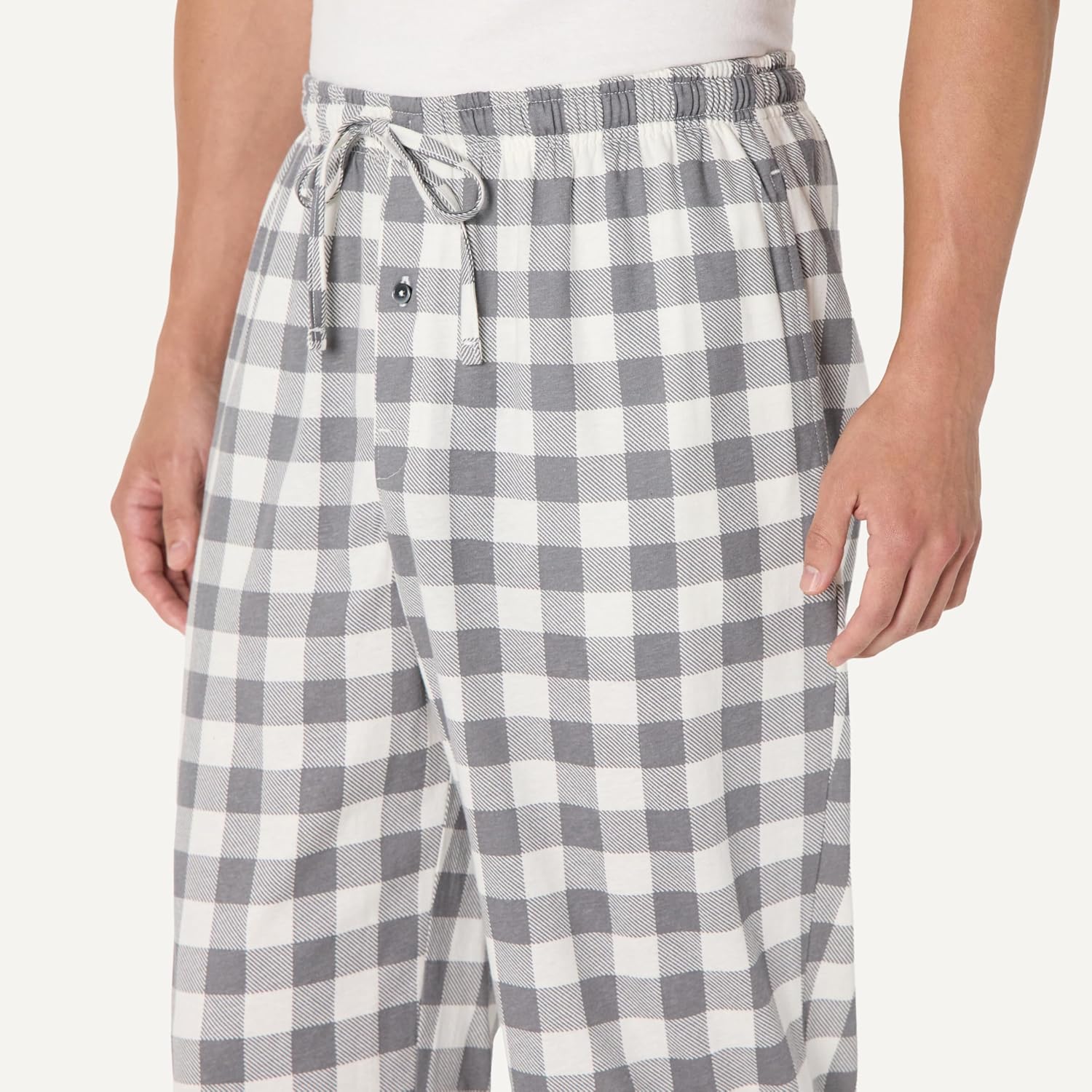 Detalle de Amazon Essentials Herren Pyjamahose aus Baumwollstrick – Lockerer Komfort für die Nacht