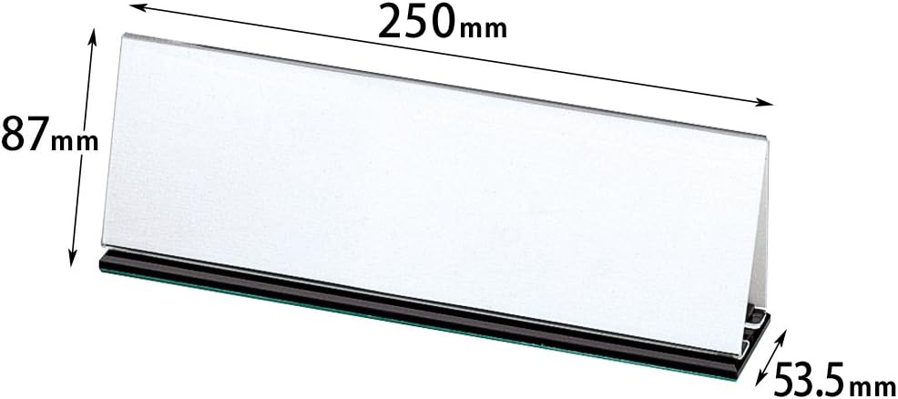 Detalle de プラス CT-201 会議用席札 透明アクリル製・三角型・すべり止め付き W250×D53.5×H87mm