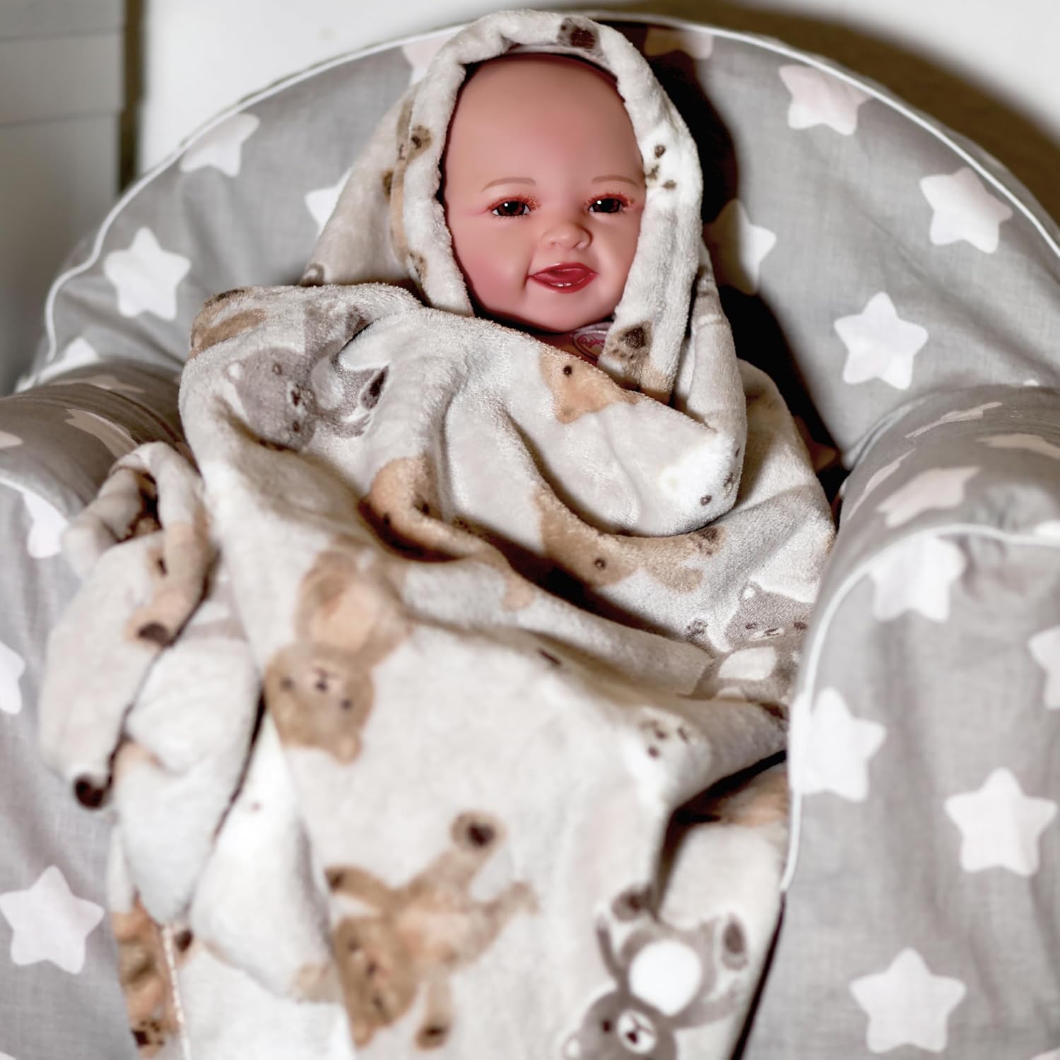 Thumbnail 5 de PinkZebra Kuscheldecke Baby Decke 70 x 100 cm – Flauschige Fleecedecke für Buggy, Auto und Kinderbett
