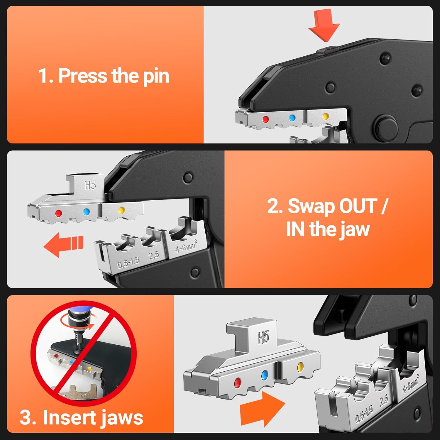 Thumbnail 3 de Crimpzangen-Set Preciva 6-teilig mit 395 Kontakten