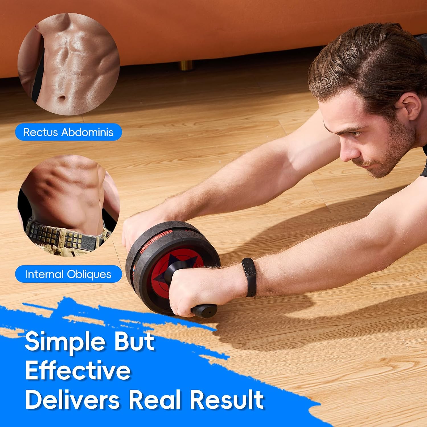 Detalle de EnterSports Ab Rollers ab wheel with two knee mats for home training