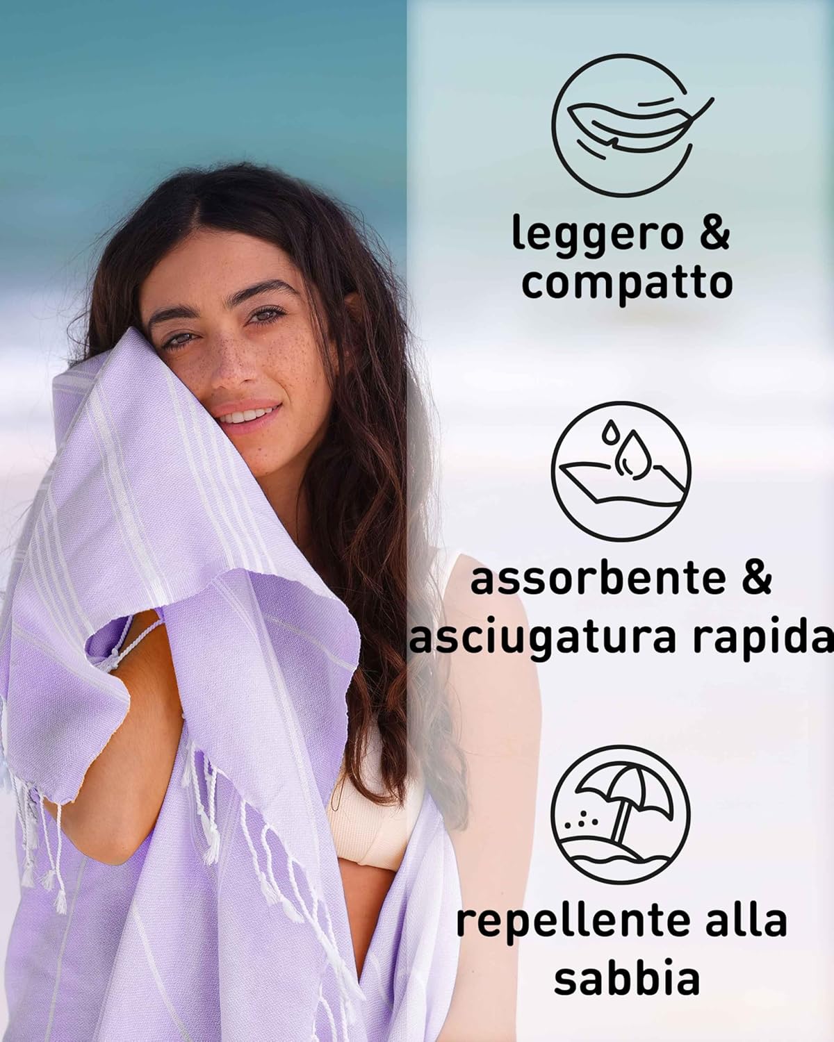Thumbnail 5 de Fit-Flip telo hammam 100x200 cm cotone