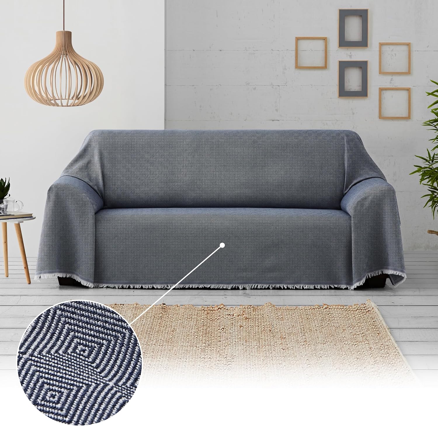 Detalle 2 de Textilhome Dante copridivano 130x180 cm blu
