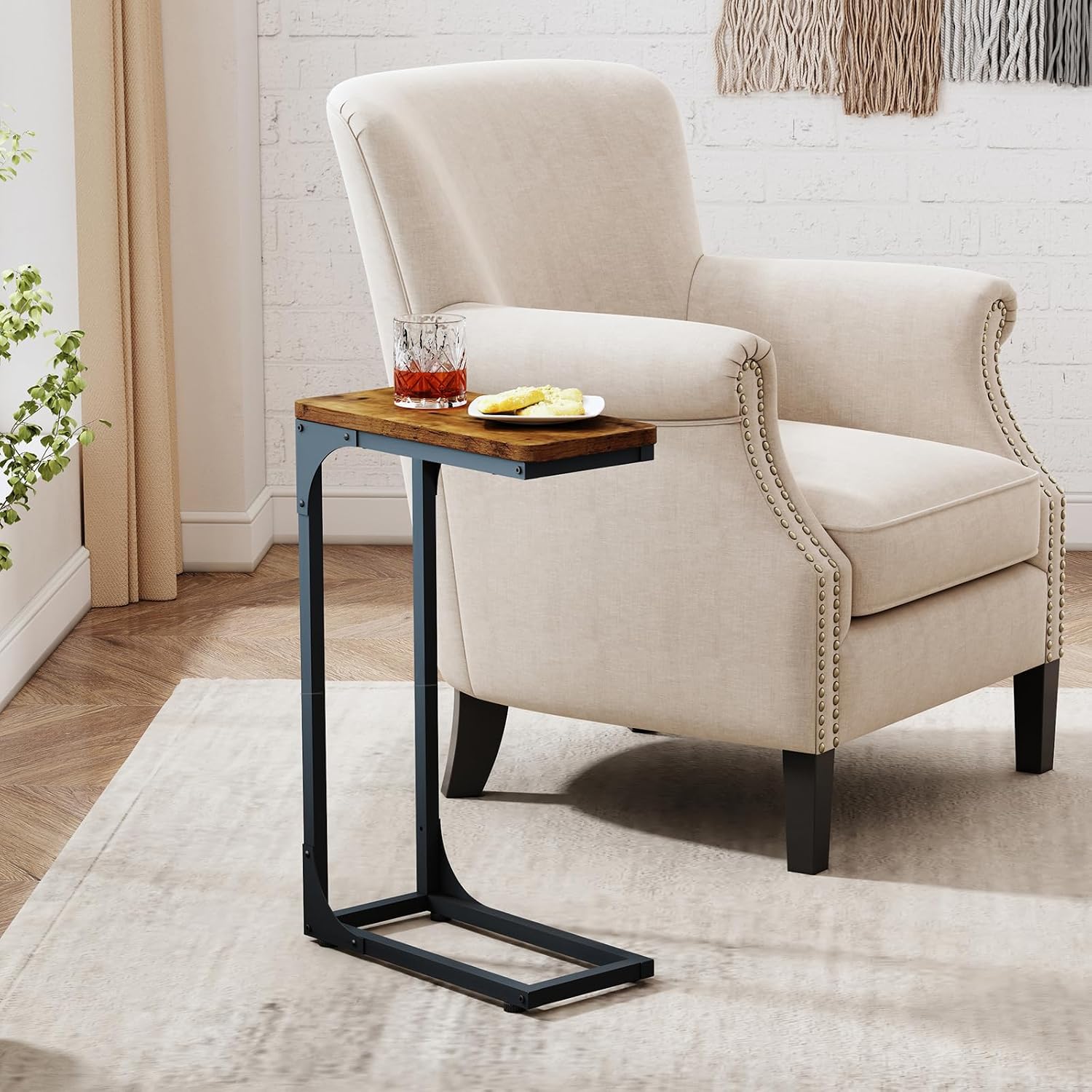 Detalle 2 de QEEIG C-Shaped Side Tables, 7.1-Inch Width