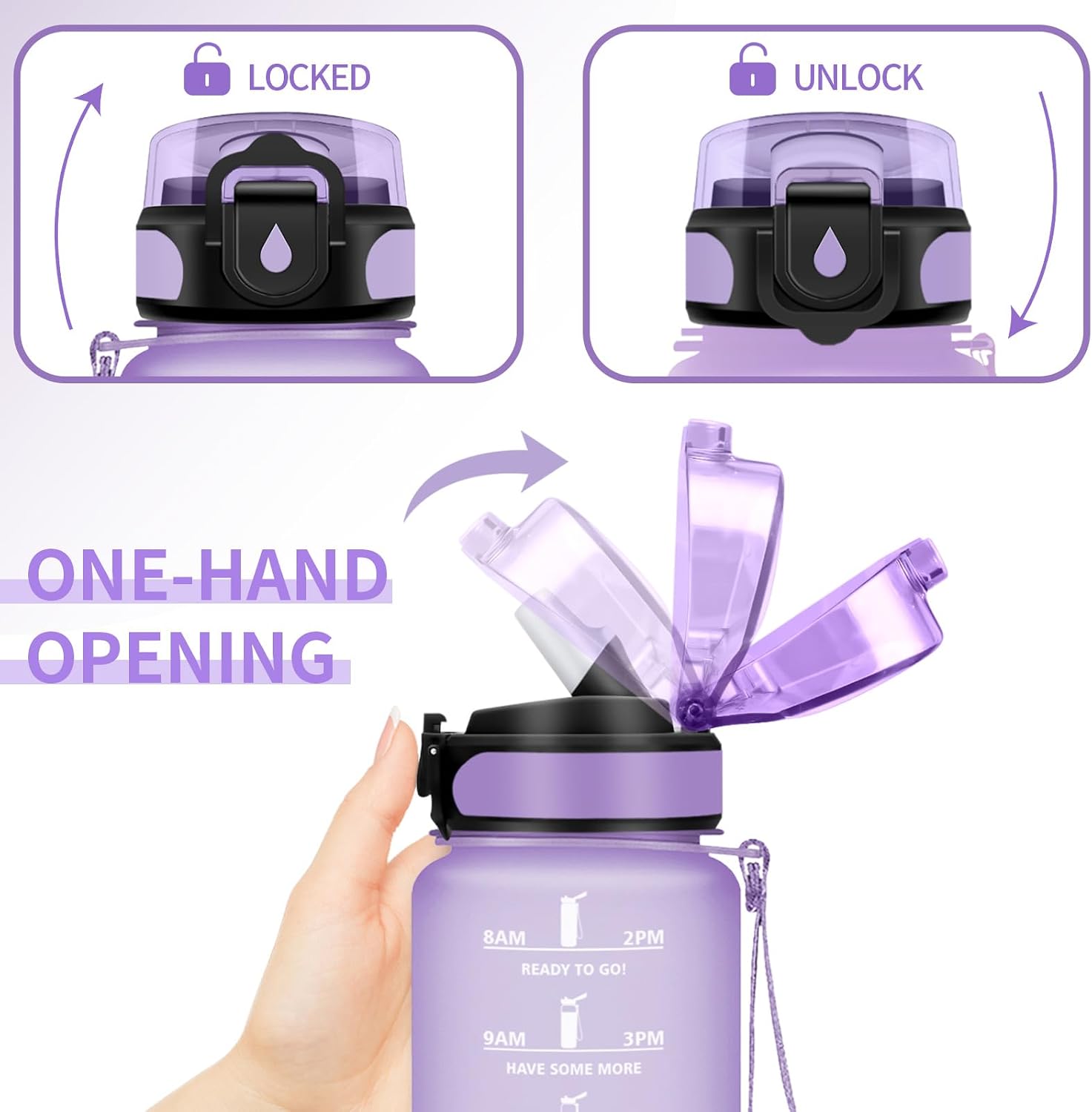 Detalle 2 de Borraccia Palestra 500ml con cannucce e indicatori