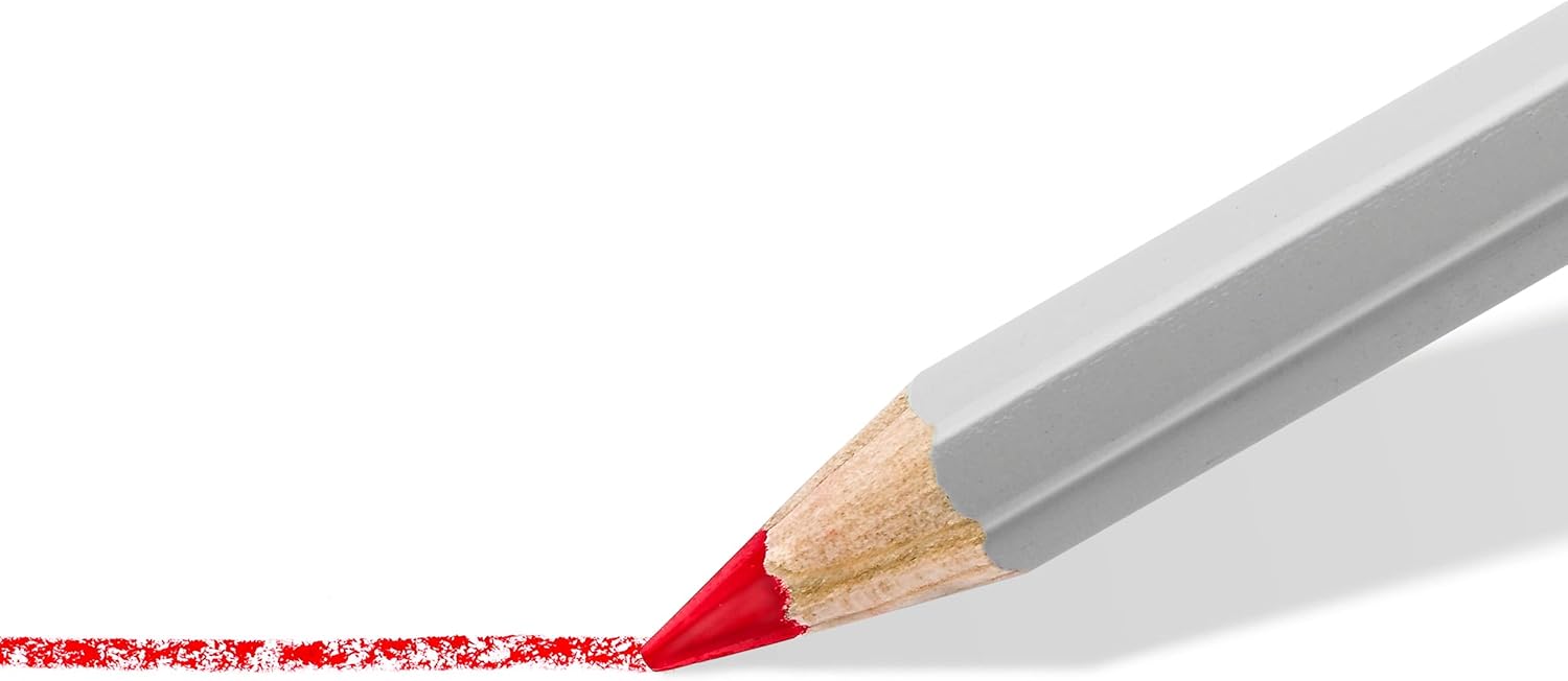Detalle de Staedtler Lumocolor 108-2, Lápices de madera rojos, 12 unidades ✏
