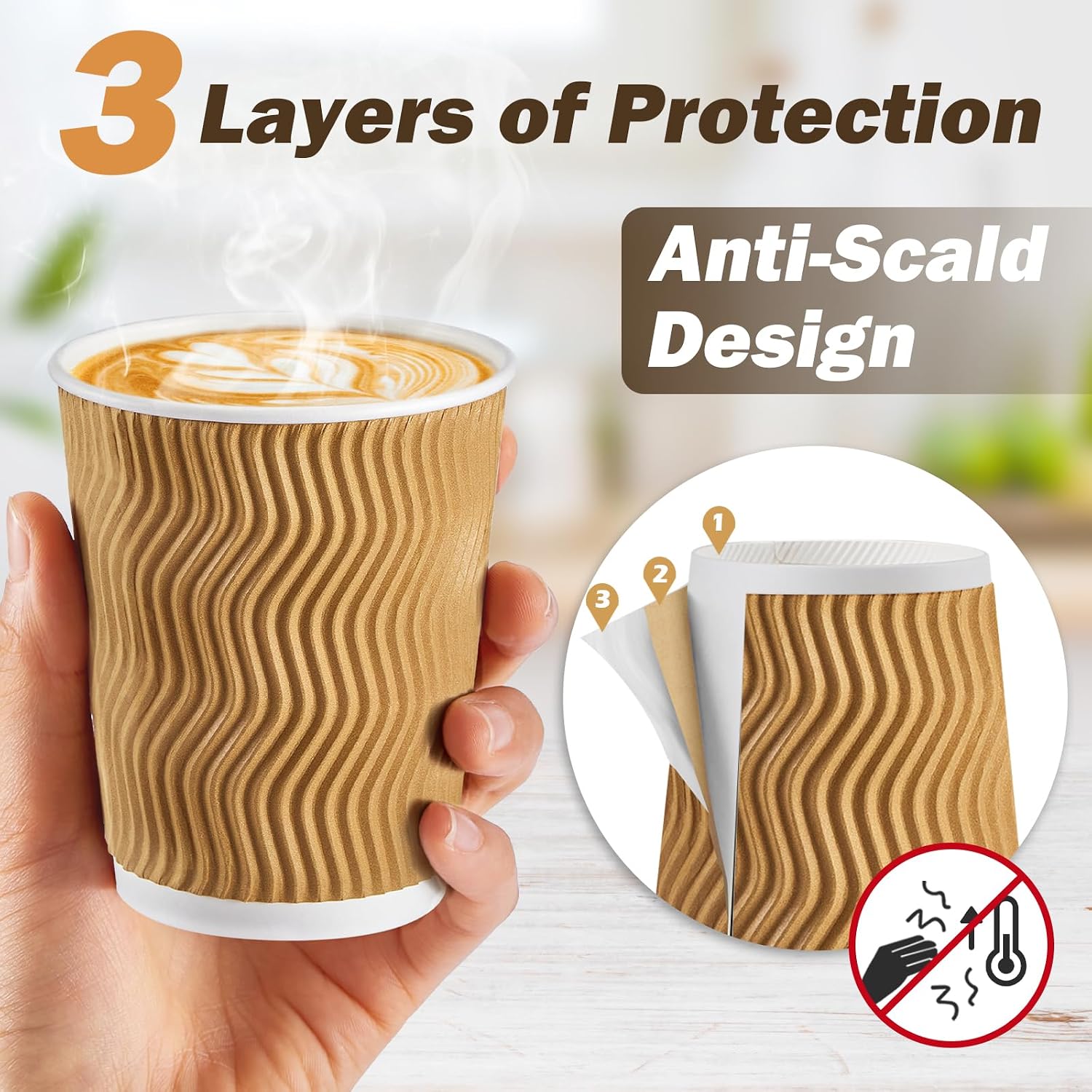 Thumbnail 2 de SIUQ 8 oz Disposable Coffee Cups