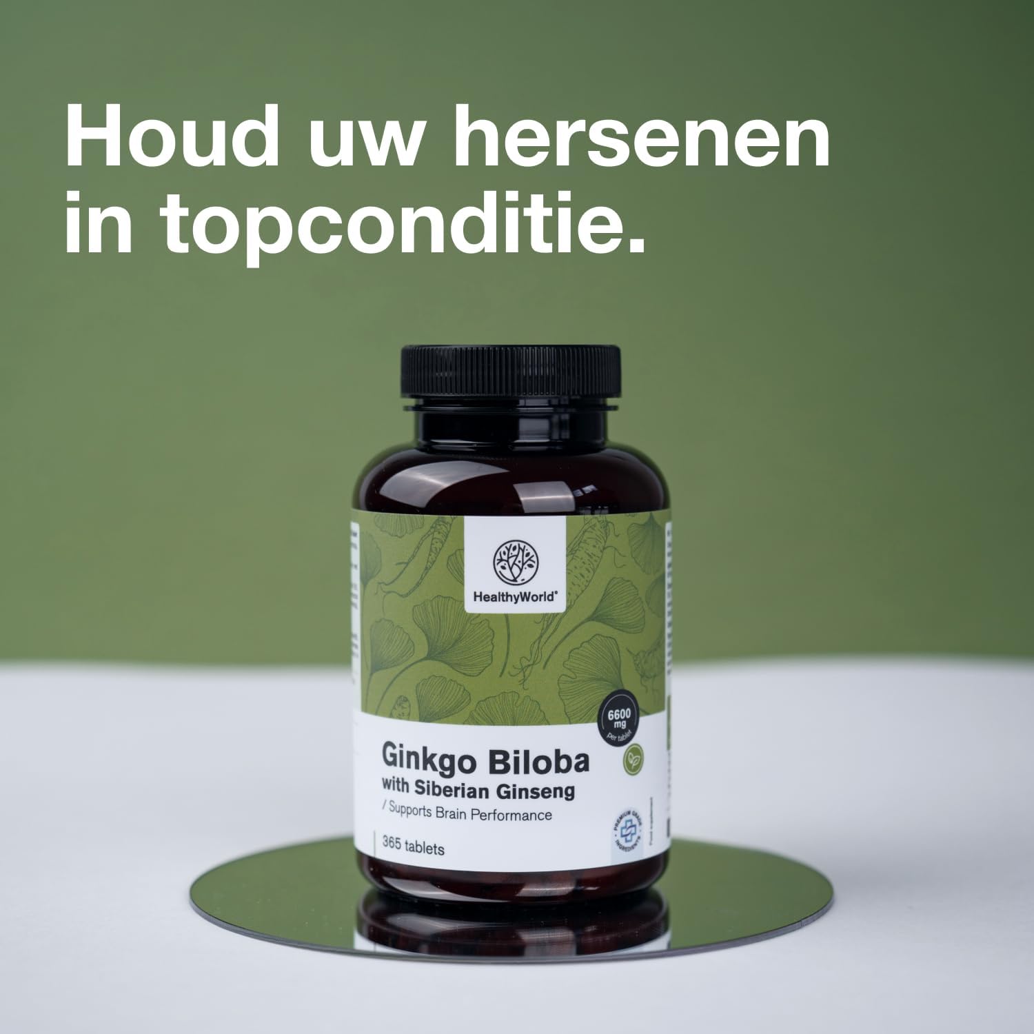 Thumbnail 4 de HealthyWorld Ginkgo Biloba met Siberische ginseng 6600 mg, 365 tabletten