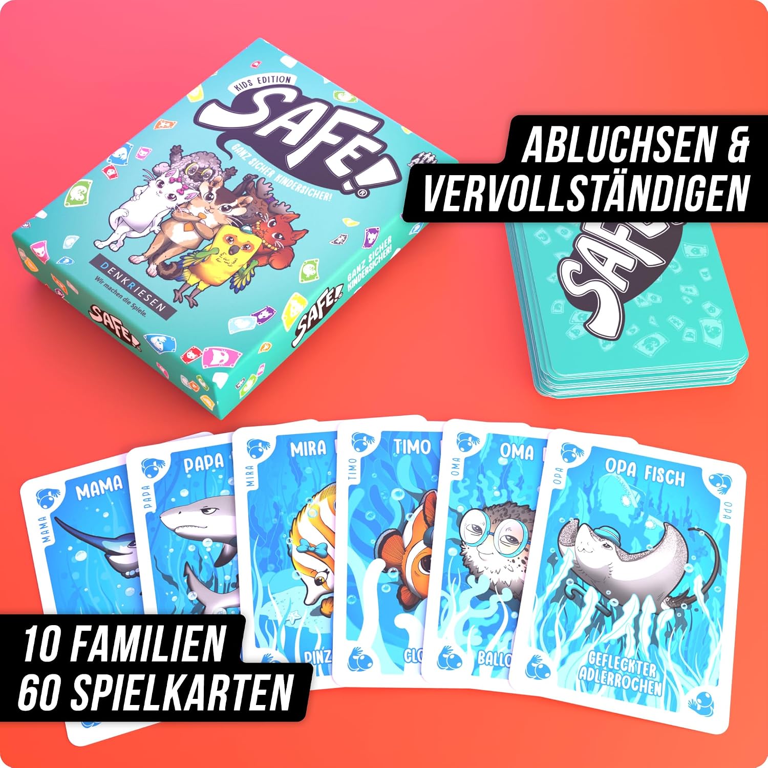 Detalle 2 de DENKRIESEN Safe! Kartenspiel für Familie