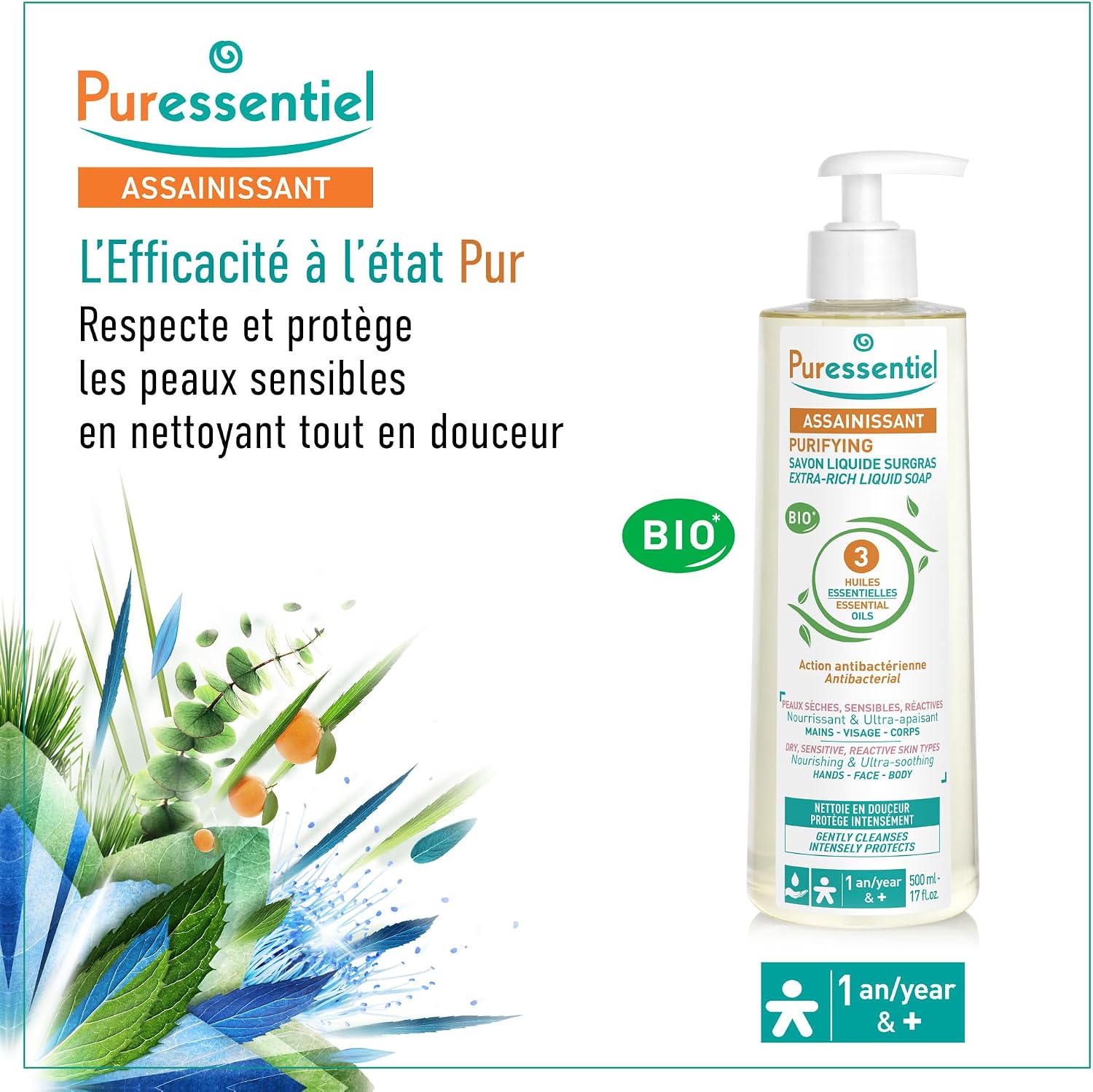 Detalle 2 de Puressentiel Assainissant Savon liquide 500 ml