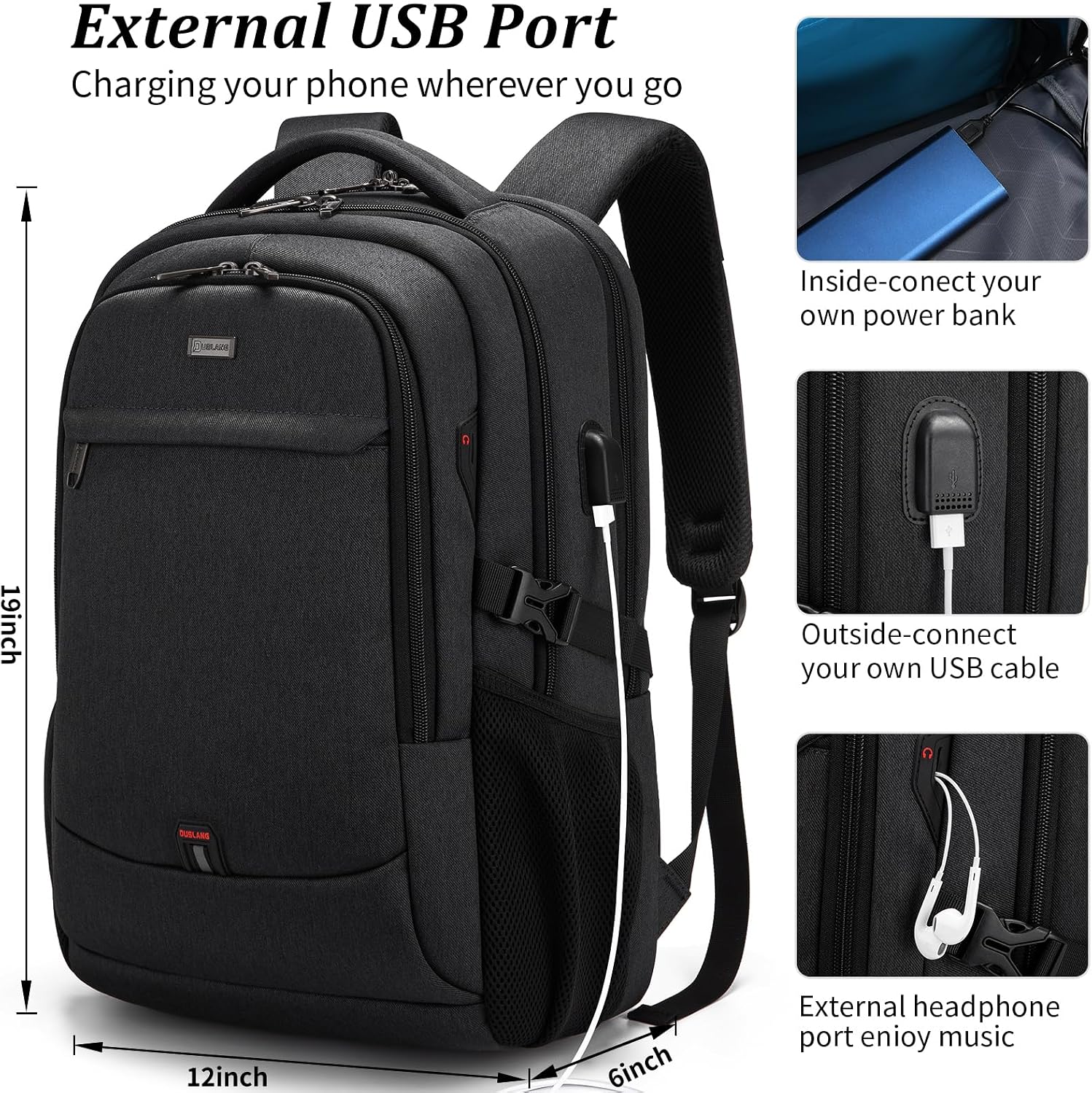Thumbnail 6 de DUSLANG 17 Inch Laptop Backpack Pink